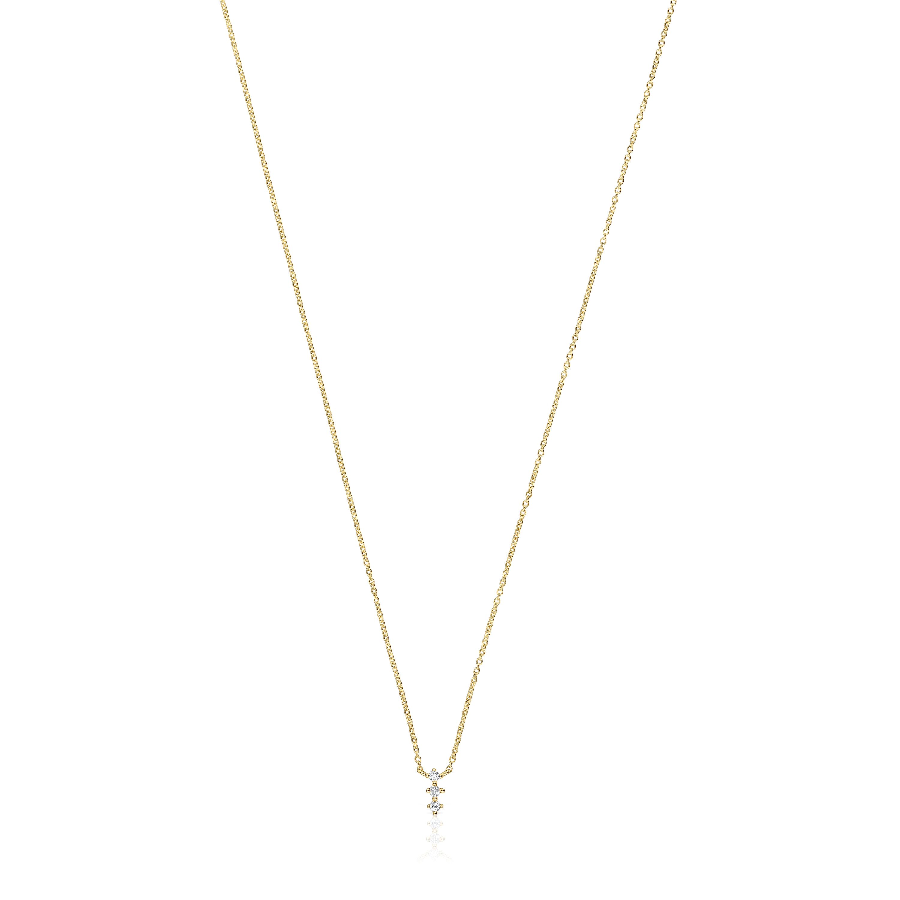 18K solid gold Strip necklace with diamonds Les Classiques