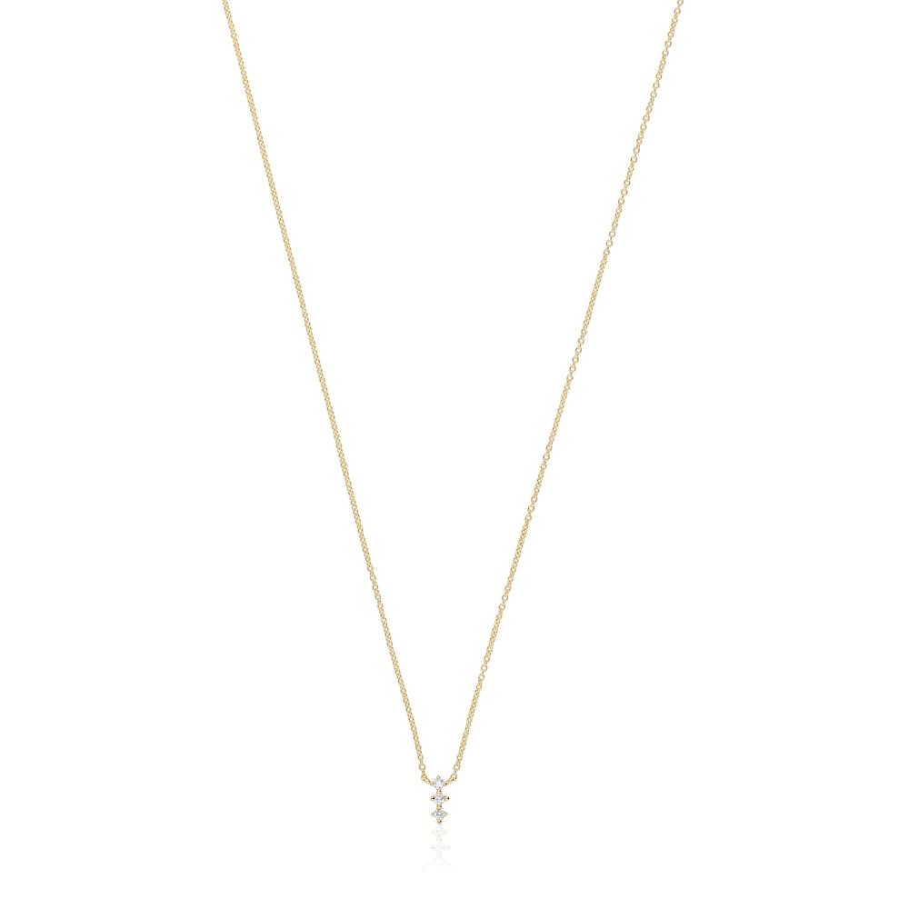 18K solid gold Strip necklace with diamonds Les Classiques