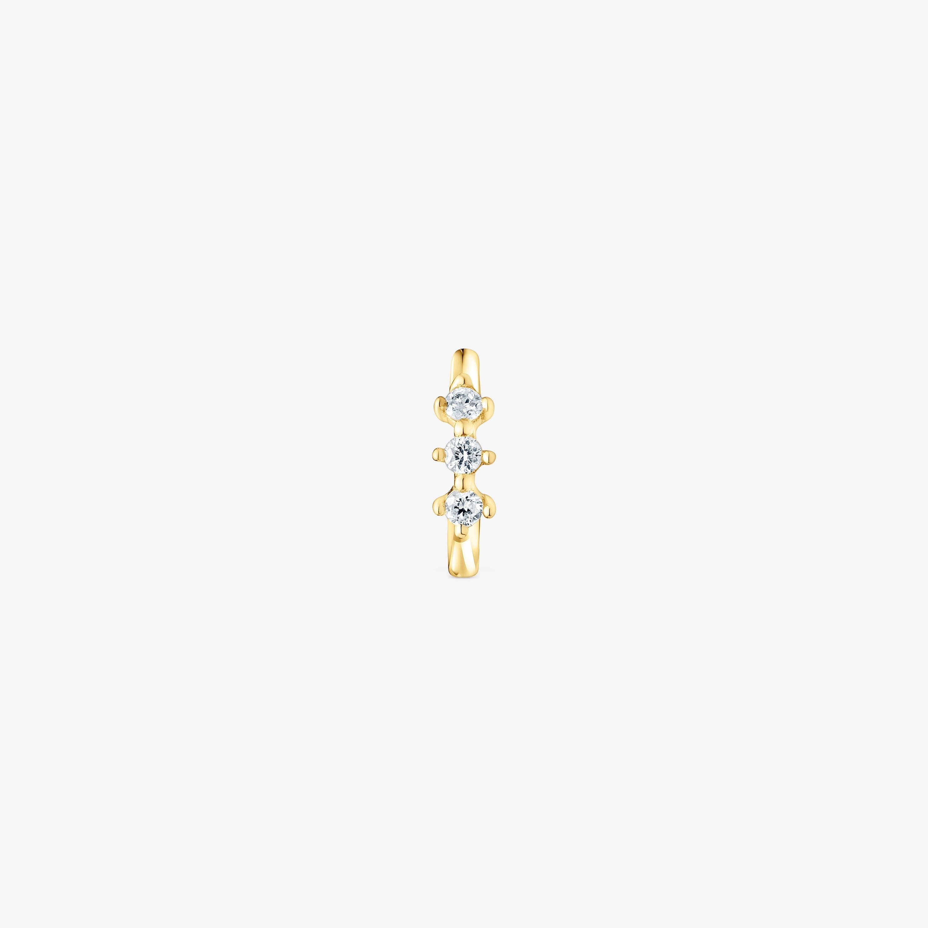 18K solid gold Strip hoop earring with diamonds Les Classiques
