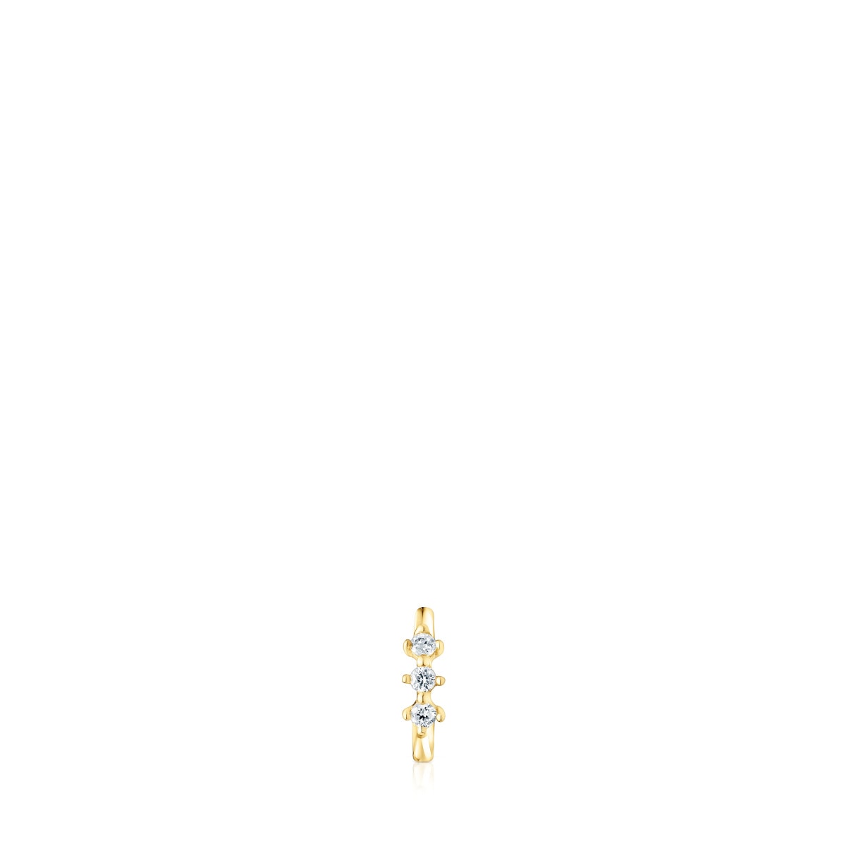 Small gold Strip hoop earring with diamonds Les Classiques