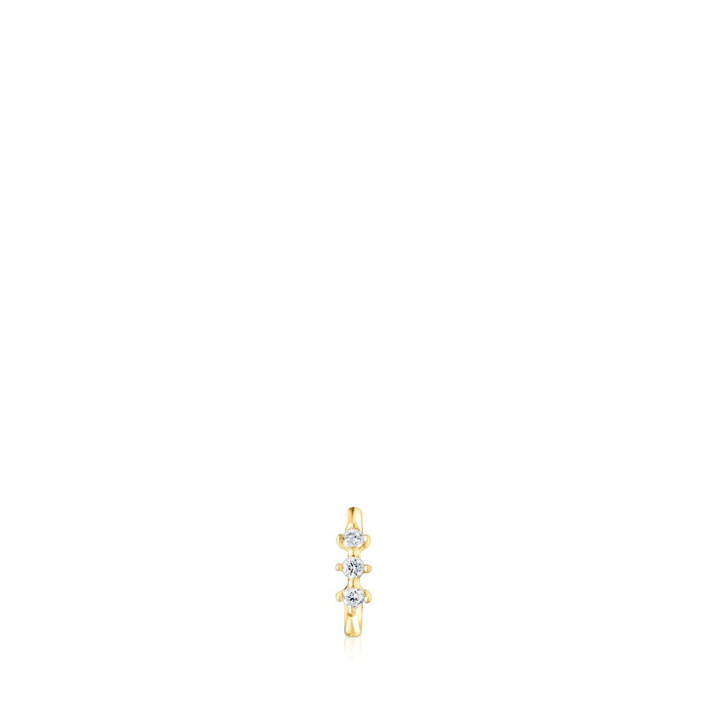 gold Strip hoop earring with diamonds Les Classiques