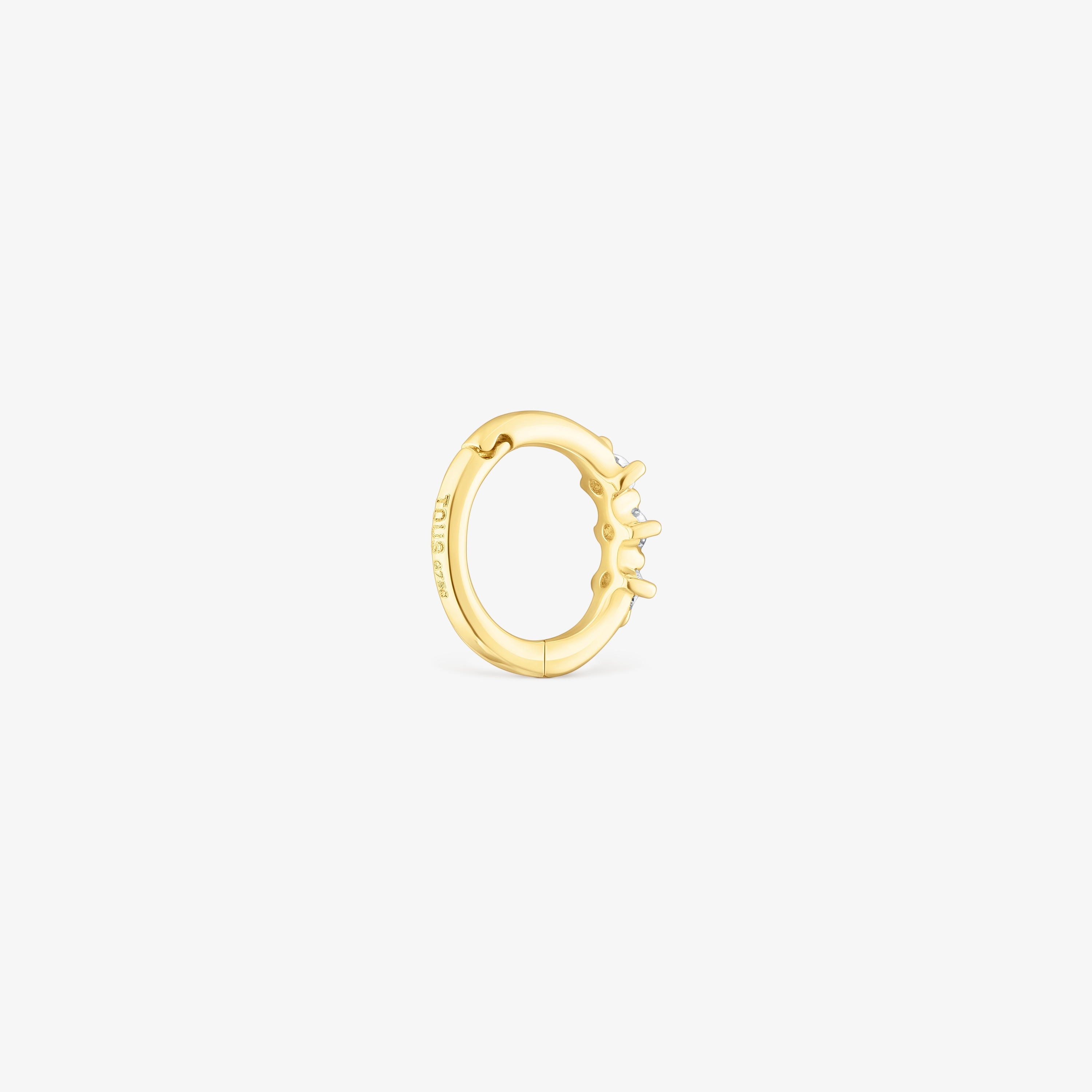 18K solid gold Strip hoop earring with diamonds Les Classiques