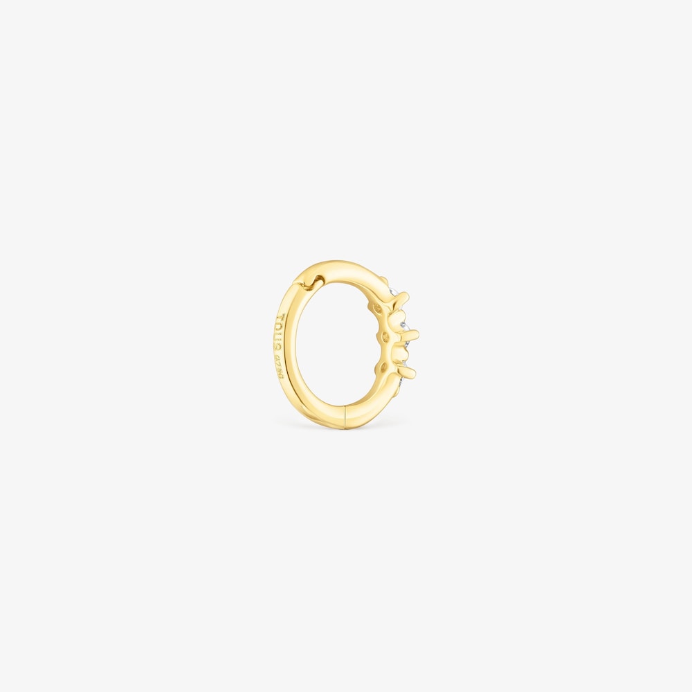 Brinco argola pequena tira em ouro e diamantes Les Classiques