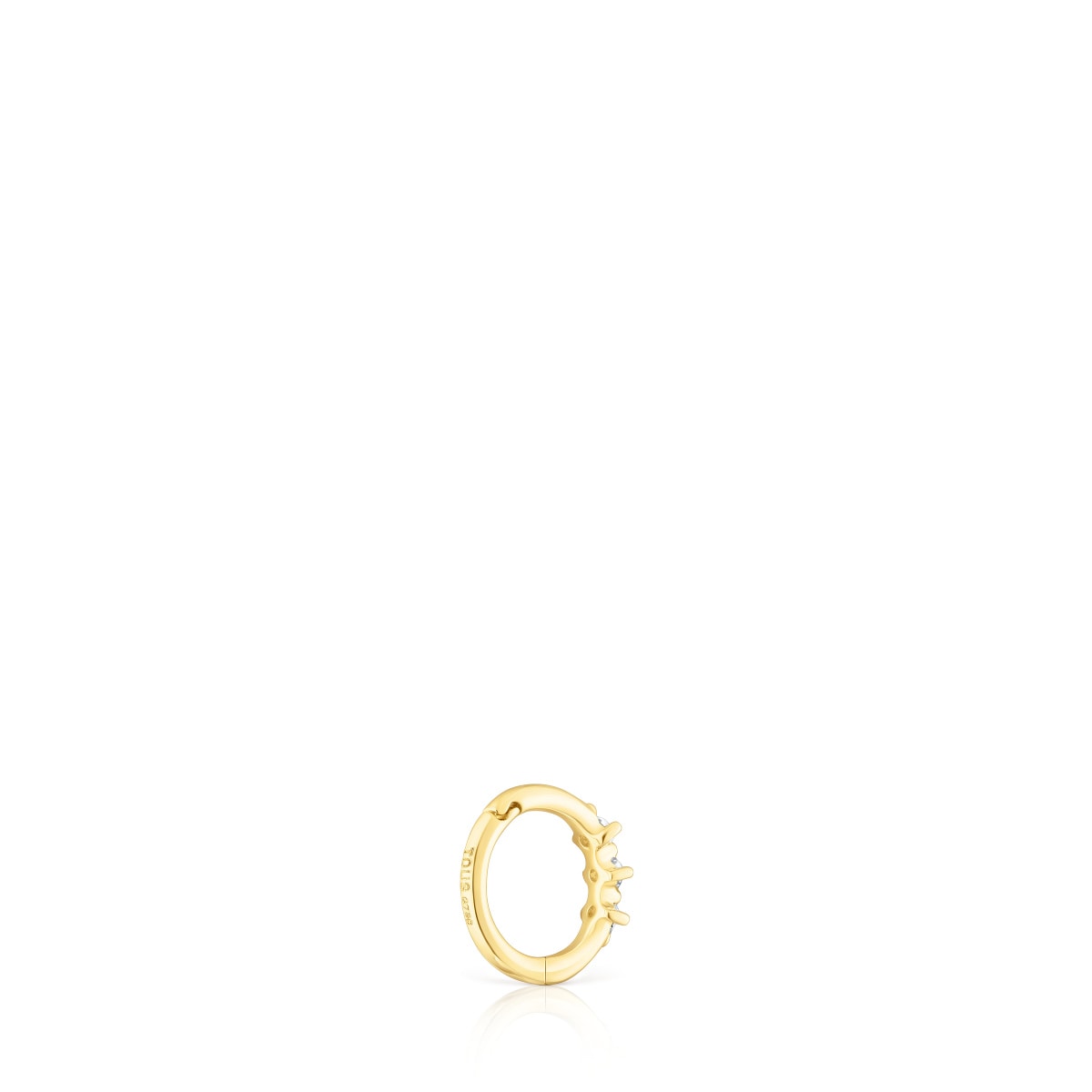 Small gold Strip hoop earring with diamonds Les Classiques