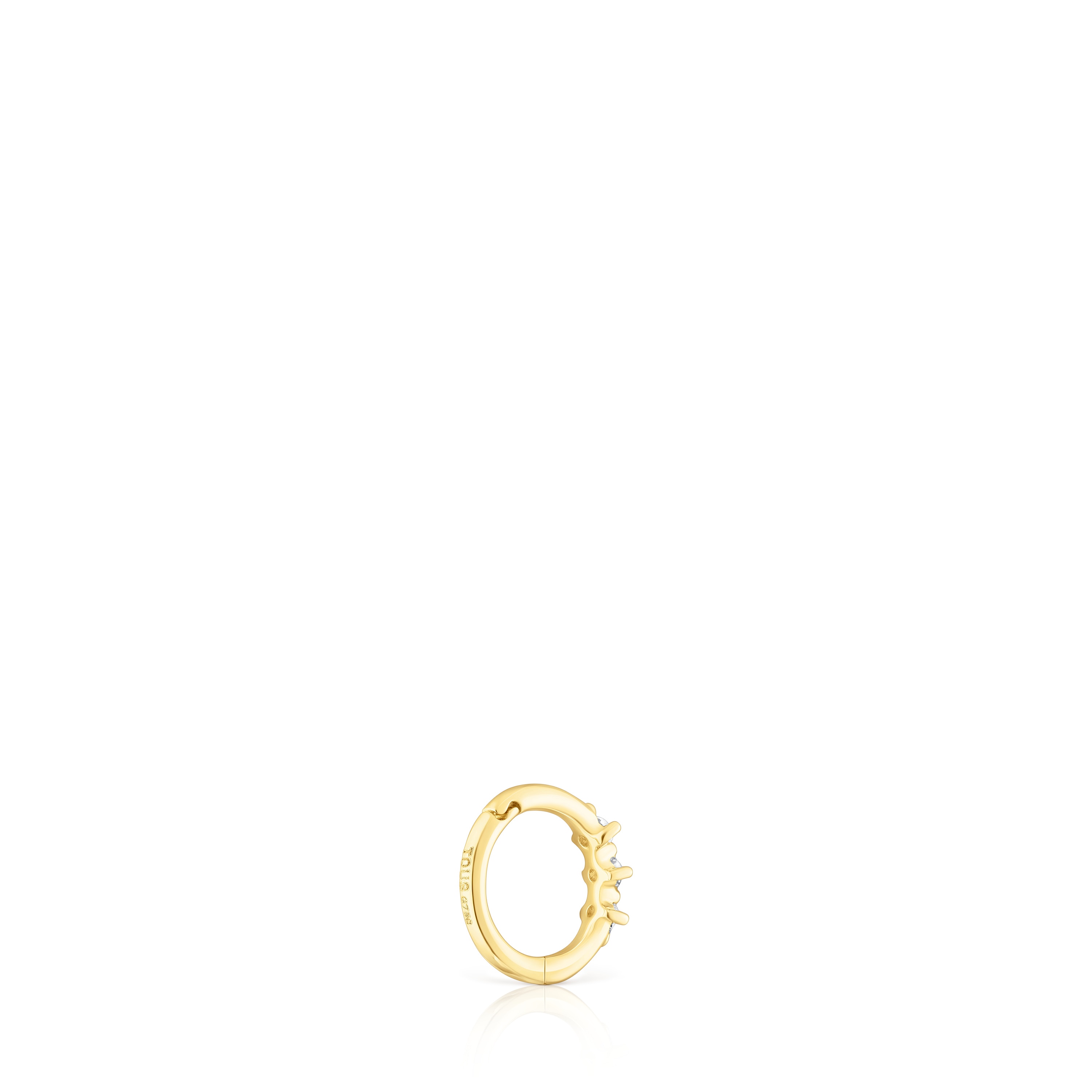 Small gold Strip hoop earring with diamonds Les Classiques