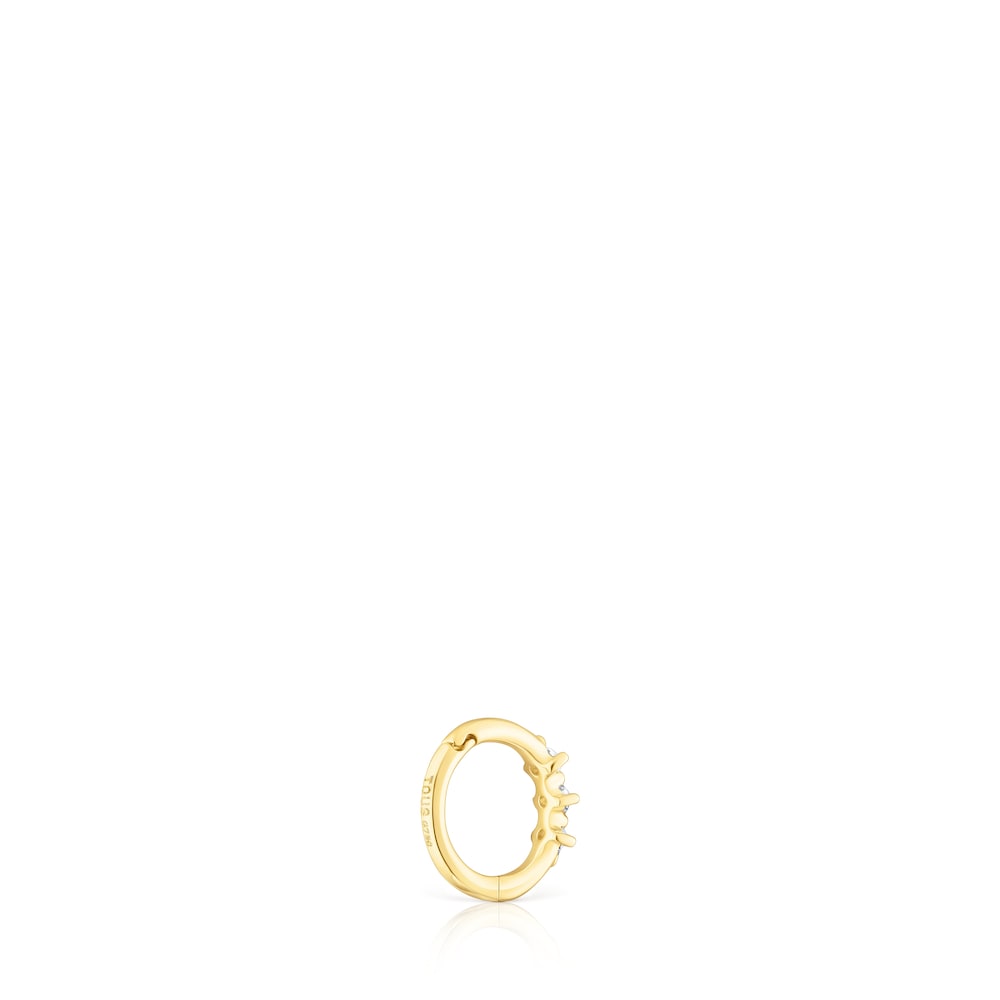 gold Strip hoop earring with diamonds Les Classiques