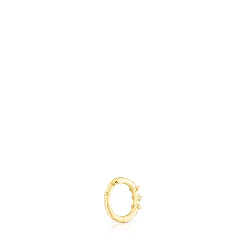 Small gold Strip hoop earring with diamonds Les Classiques