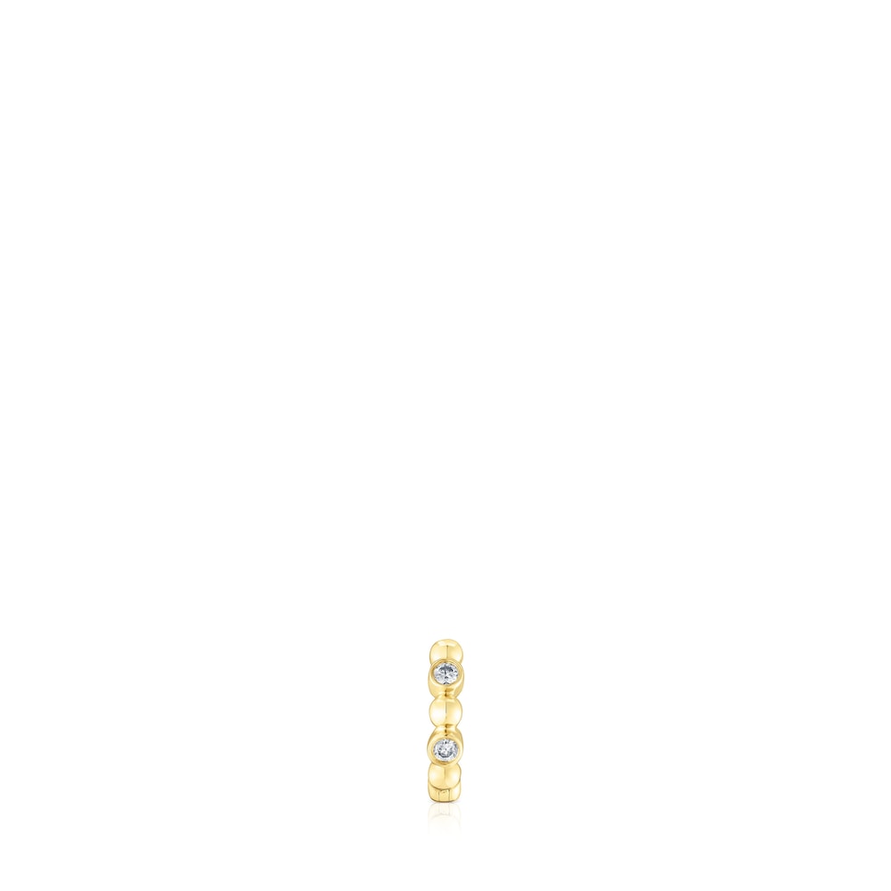 Hoop earring with gold balls and diamonds Les Classiques