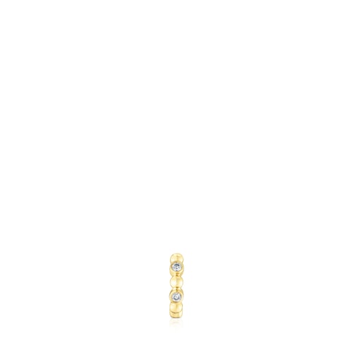 Small Hoop earring with gold balls and diamonds Les Classiques