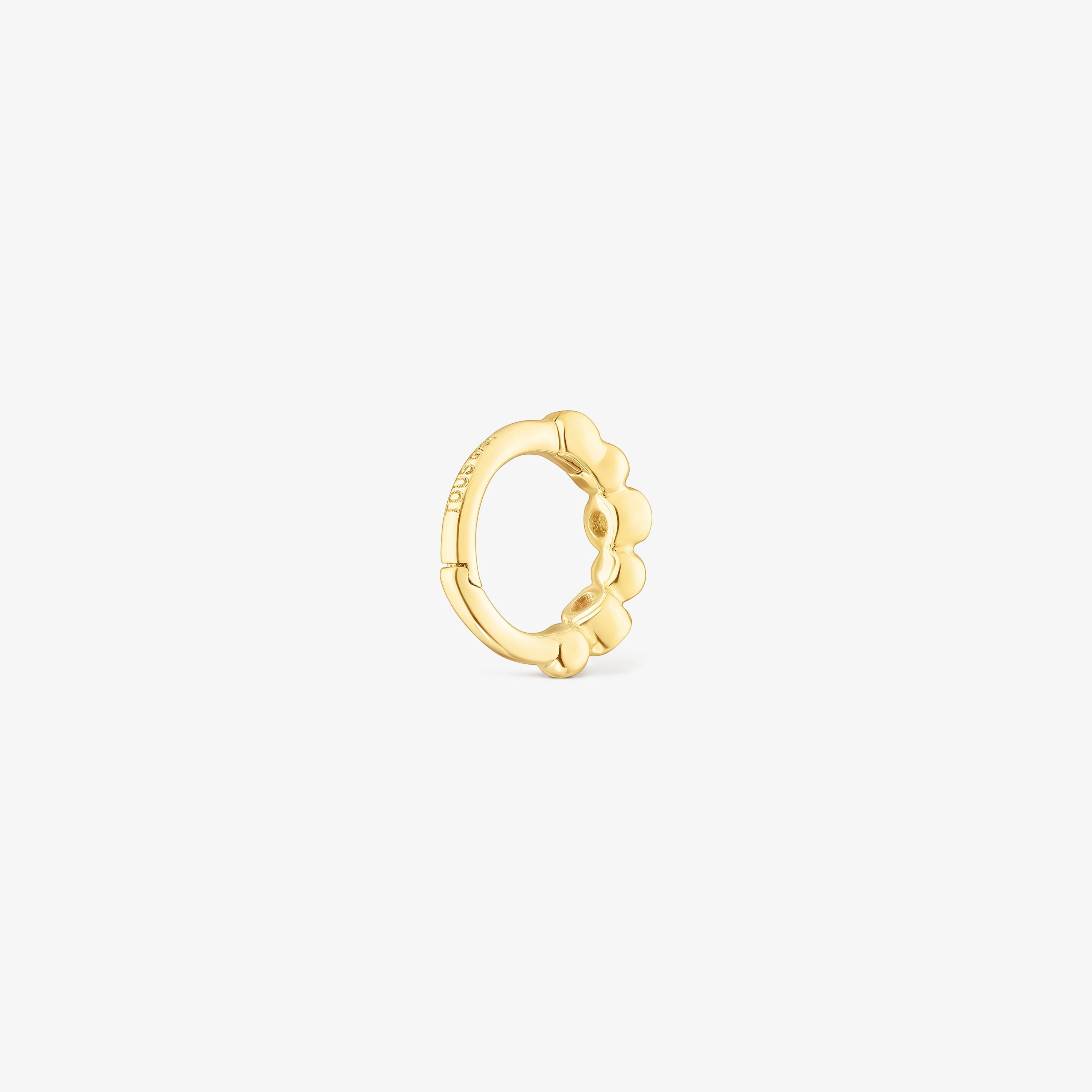 Hoop earring with 18K solid gold balls and diamonds Les Classiques