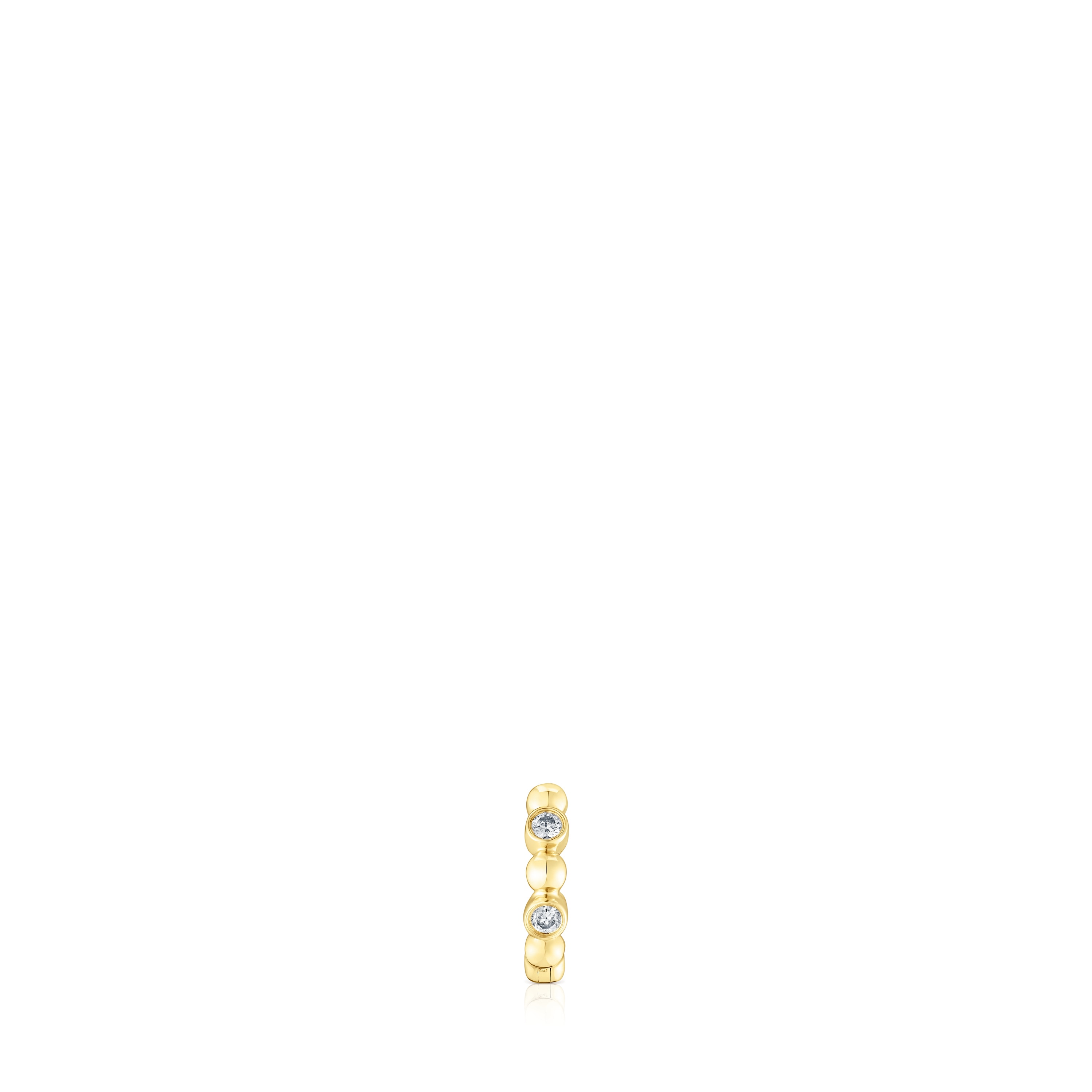 Hoop earring with gold balls and diamonds Les Classiques