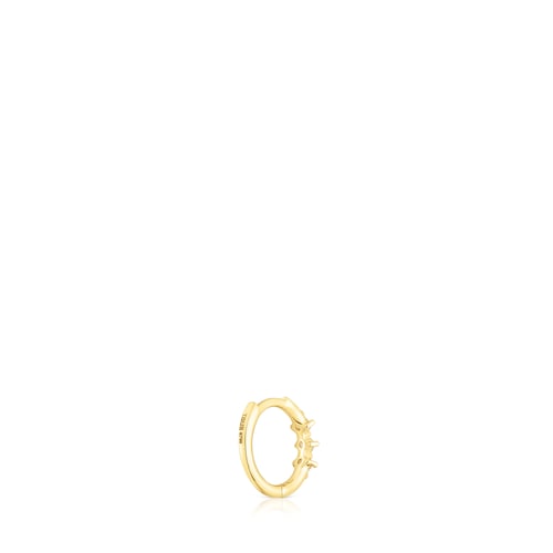 Gold Strip hoop earring with diamonds Les Classiques