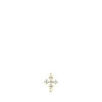 Brinco argola pequena cruz em ouro e diamantes Les Classiques