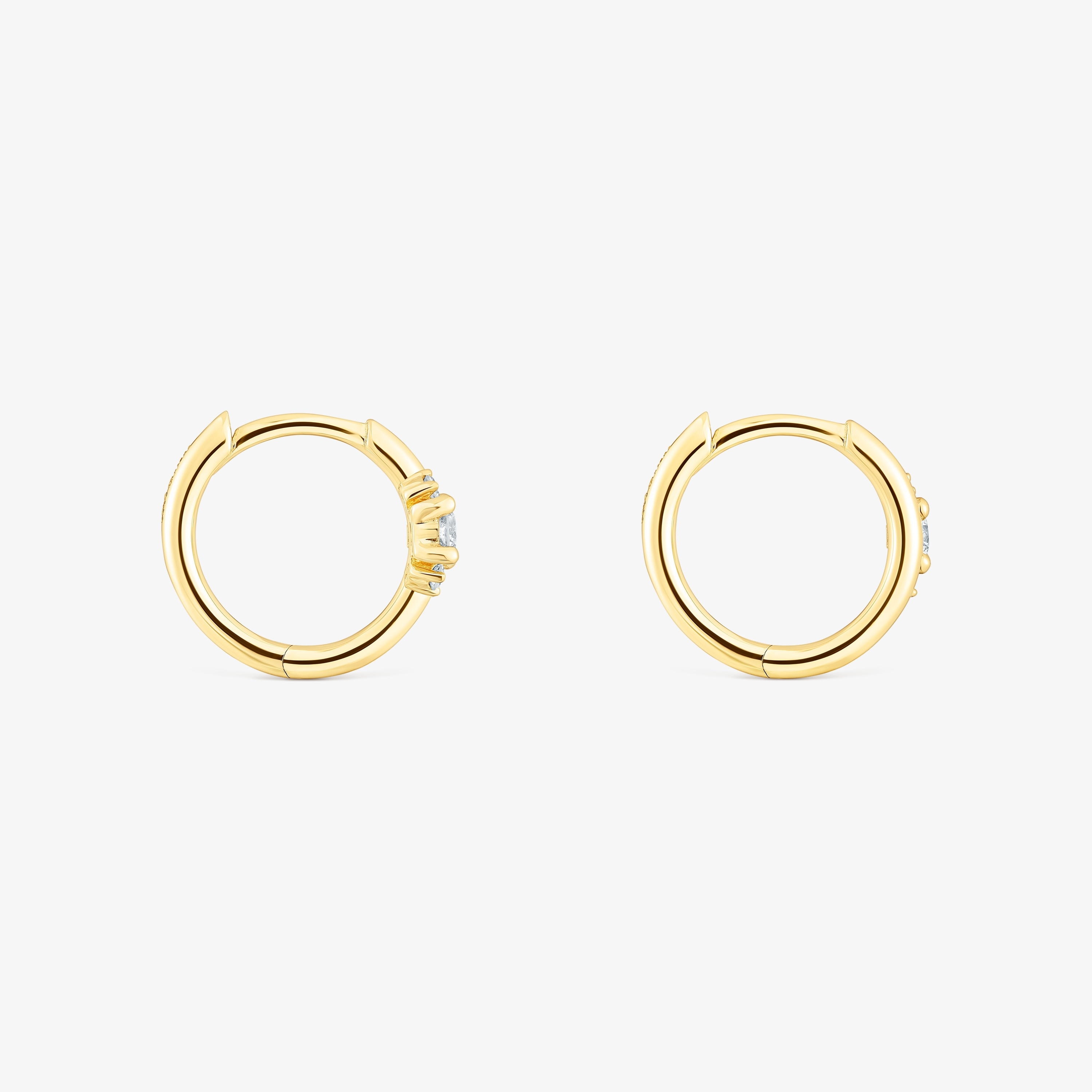 18K solid gold Hoop earrings with diamonds Les Classiques