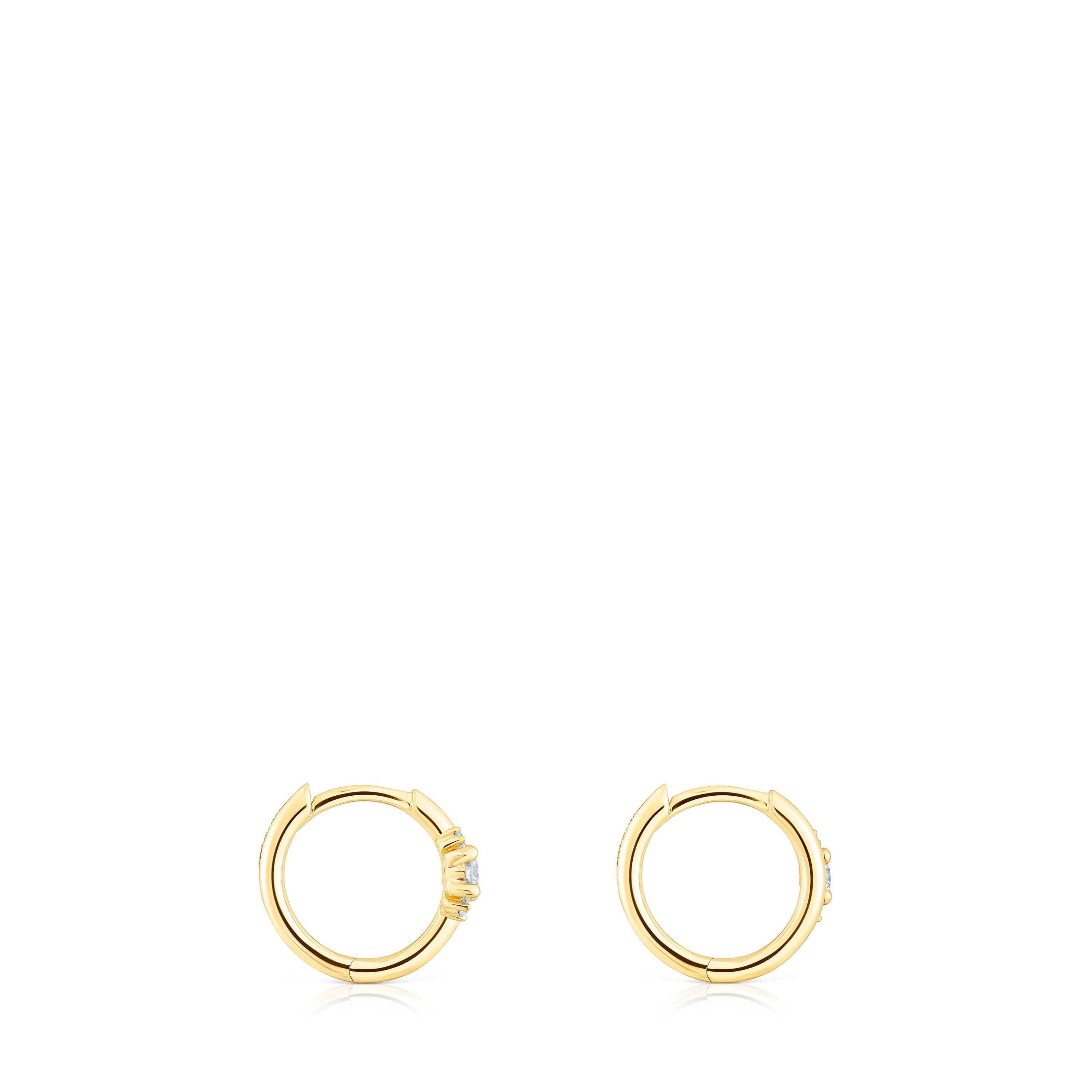 18K solid gold Hoop earrings with diamonds Les Classiques