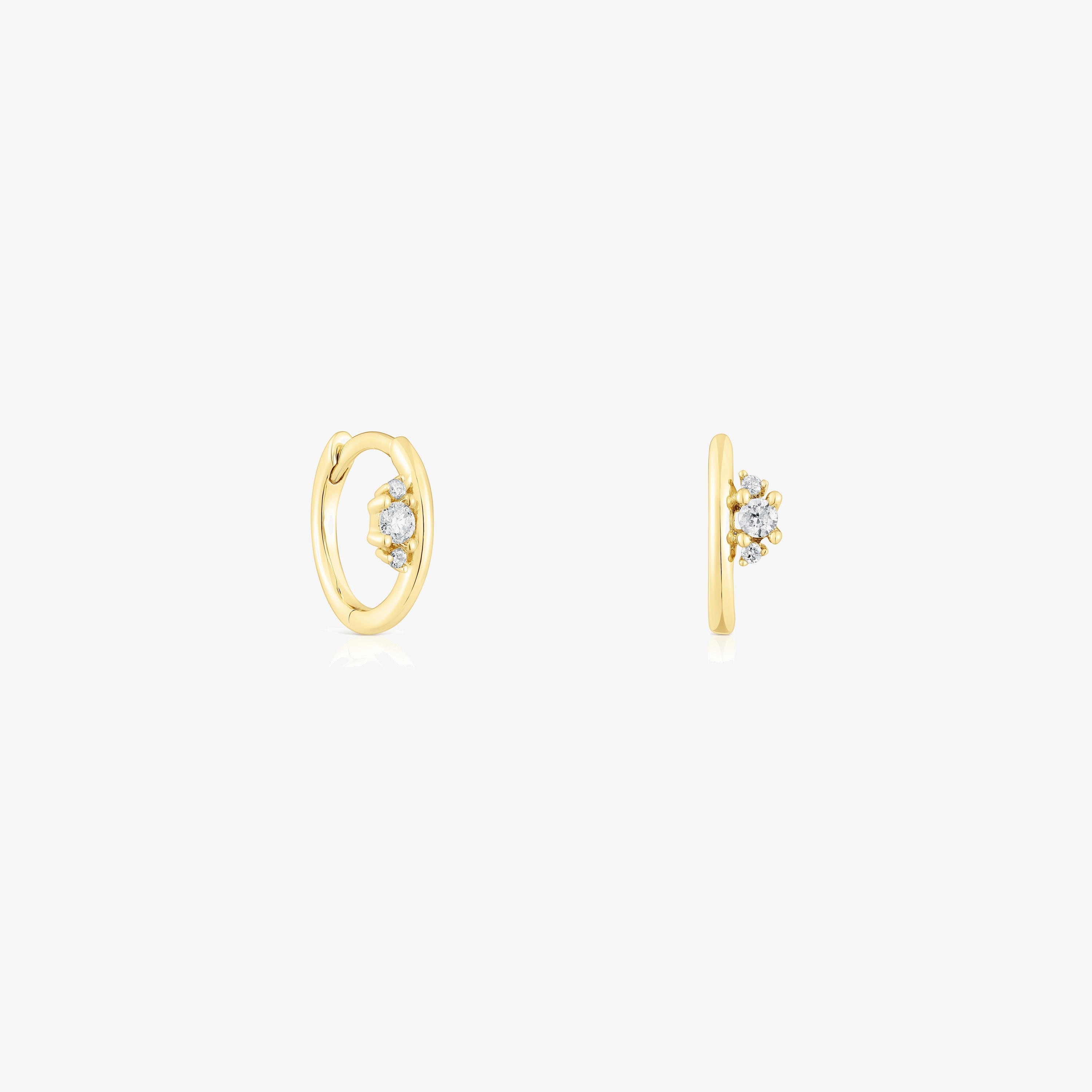 18K solid gold Hoop earrings with diamonds Les Classiques
