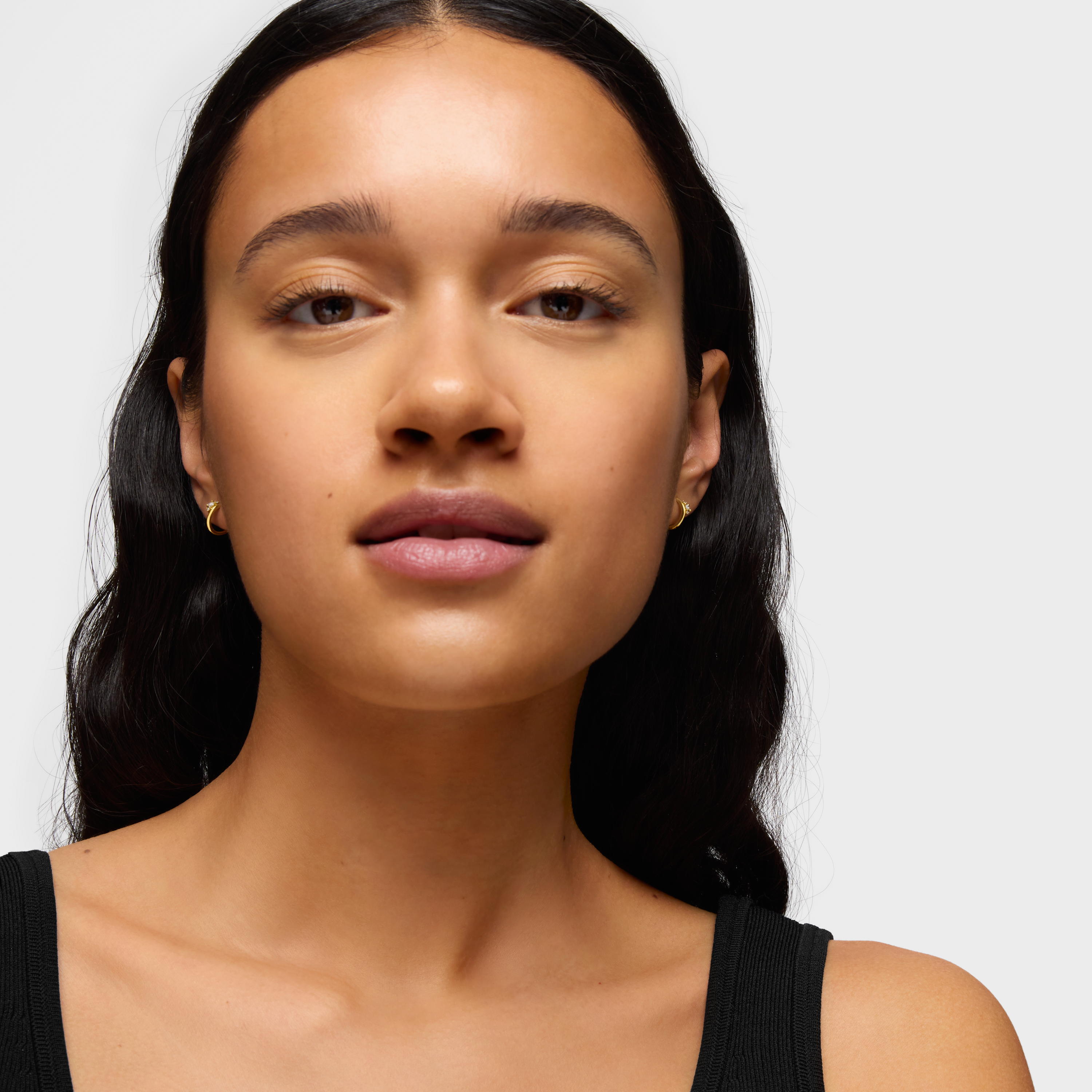 18K solid gold Hoop earrings with diamonds Les Classiques