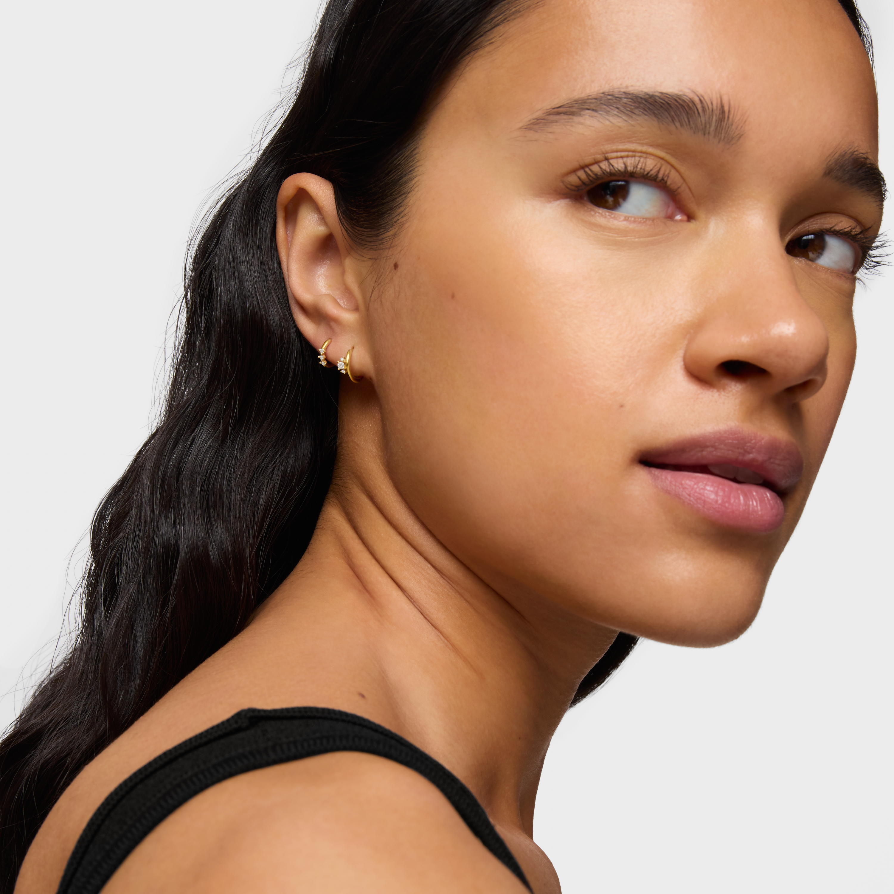 18K solid gold Hoop earrings with diamonds Les Classiques