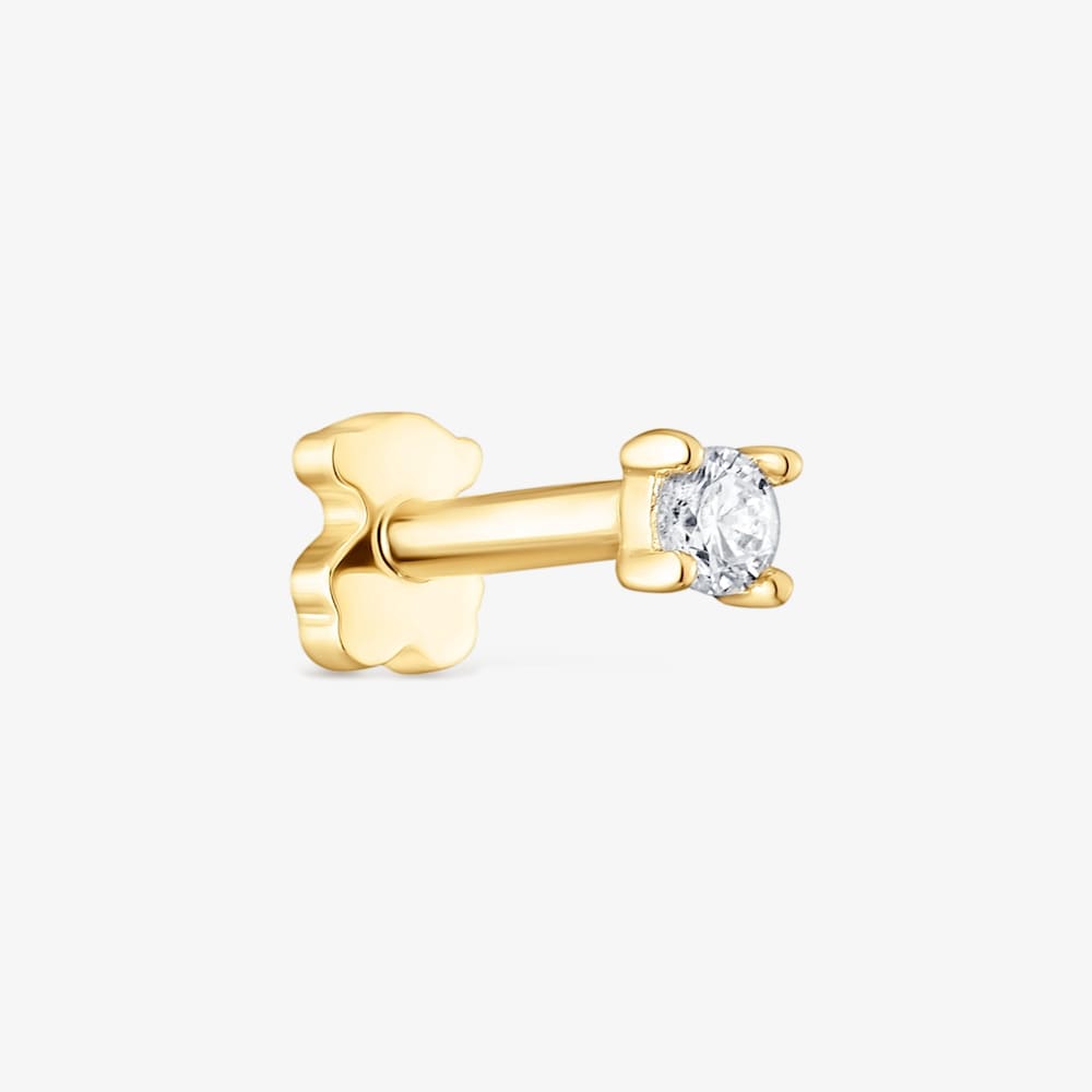 18K solid gold Ear piercing with diamonds Les Classiques
