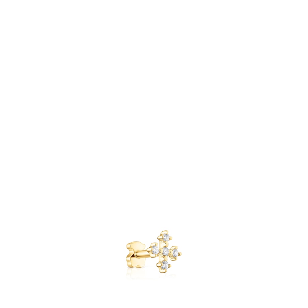 Piercing de oreja cruz de oro y diamantes Les Classiques image number 1