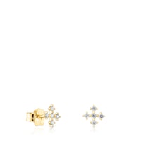 Brincos cruz em ouro e diamantes Les Classiques