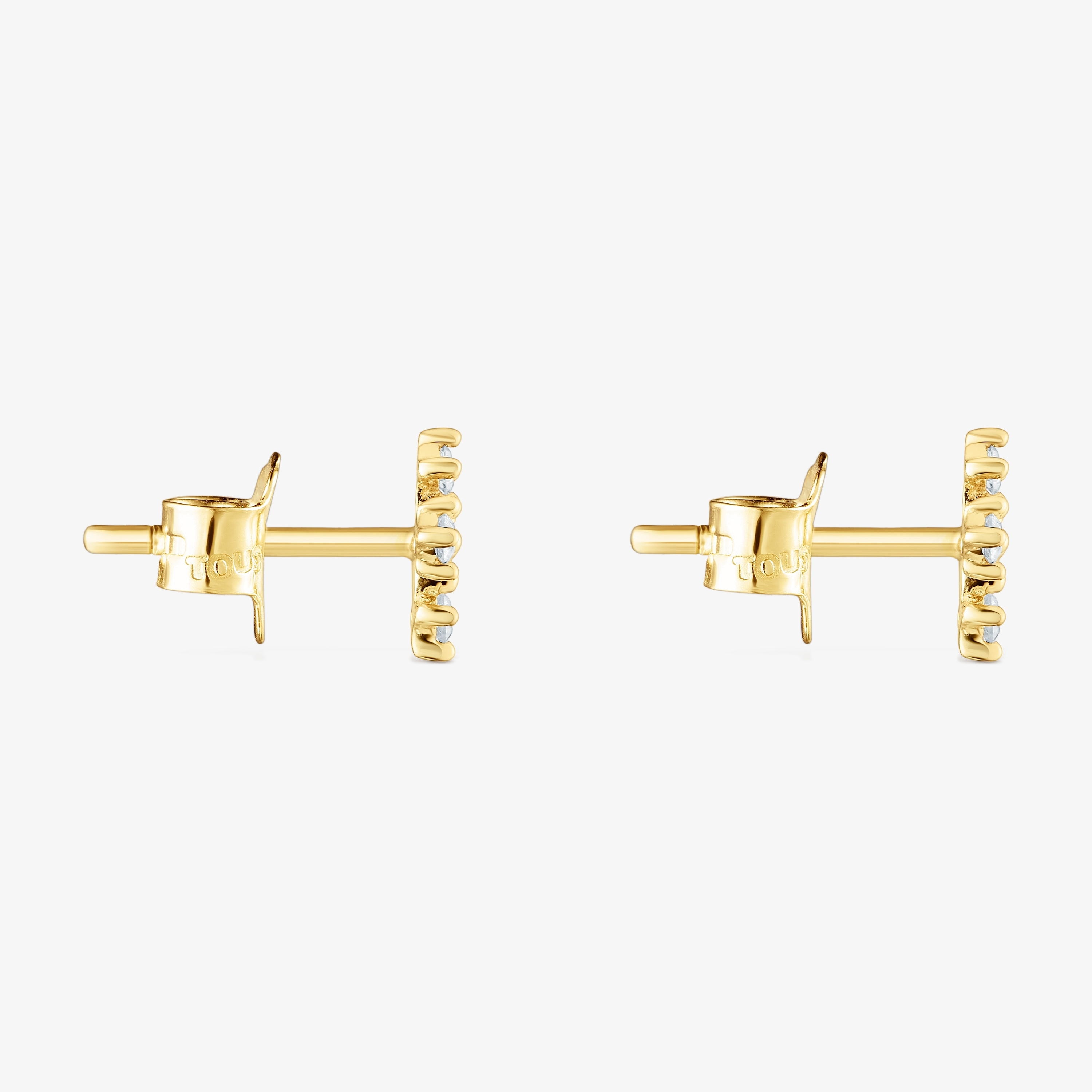 18K solid gold Cross earrings with diamonds Les Classiques