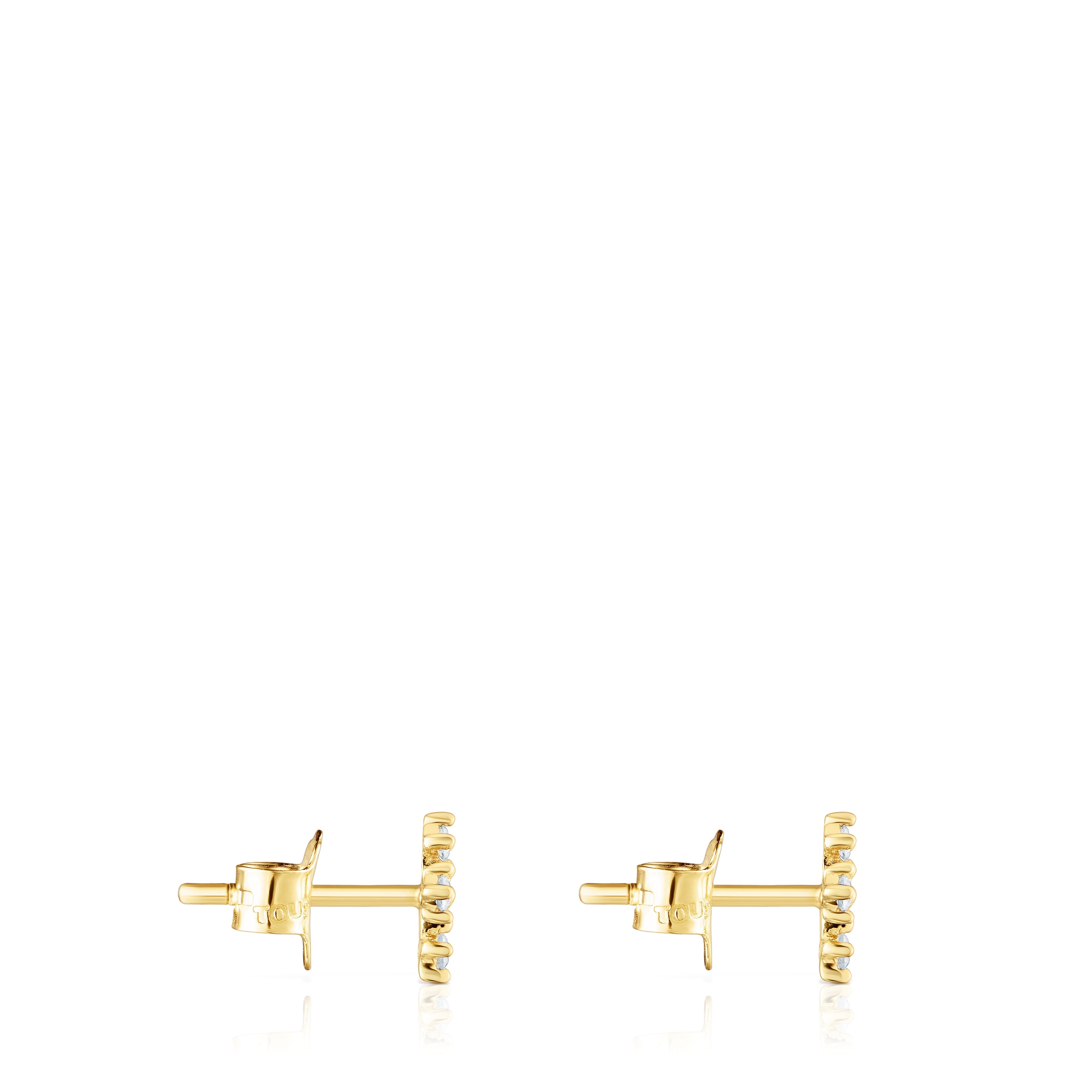Gold Cross earrings with diamonds Les Classiques