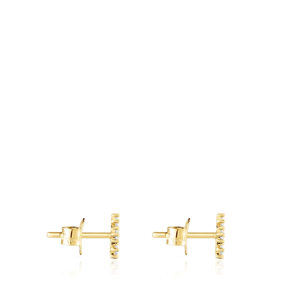 Gold Cross earrings with diamonds Les Classiques