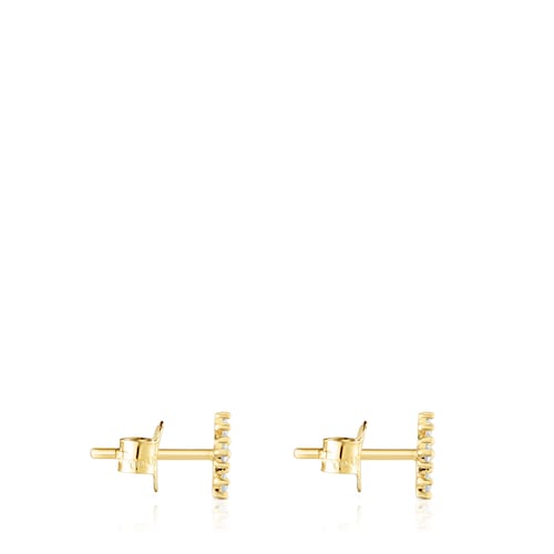 Gold Cross earrings with diamonds Les Classiques
