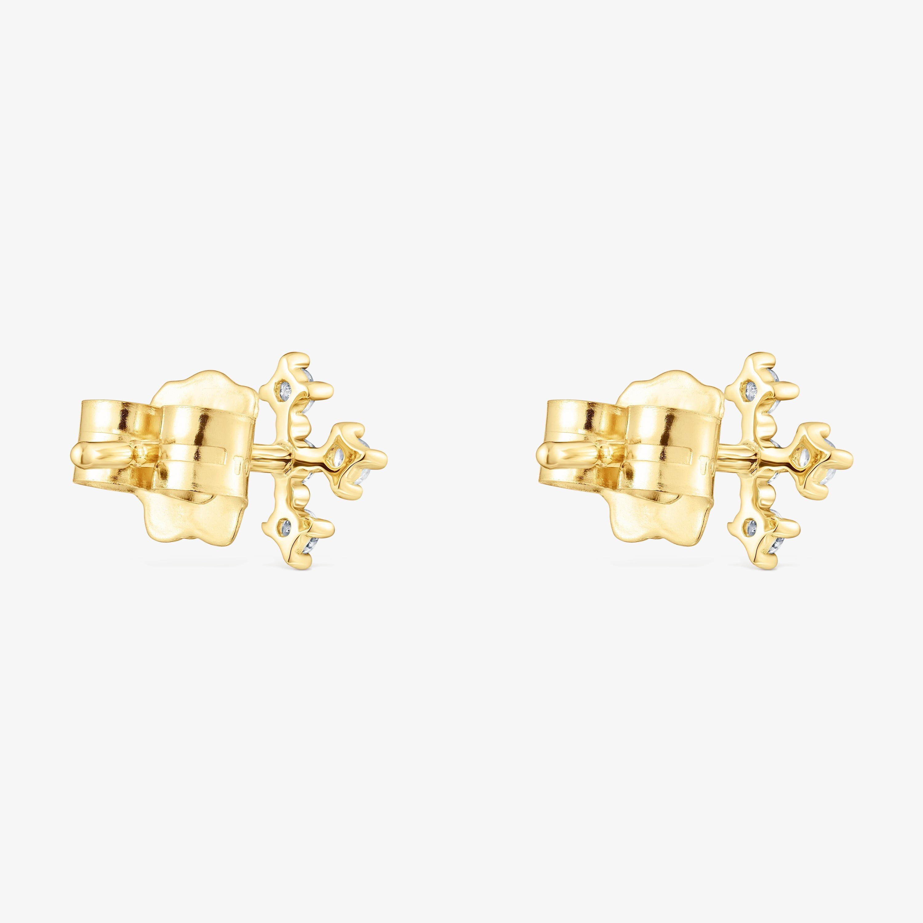 18K solid gold Cross earrings with diamonds Les Classiques