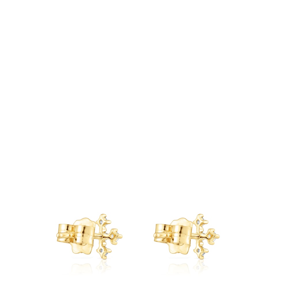 Gold Cross earrings with diamonds Les Classiques