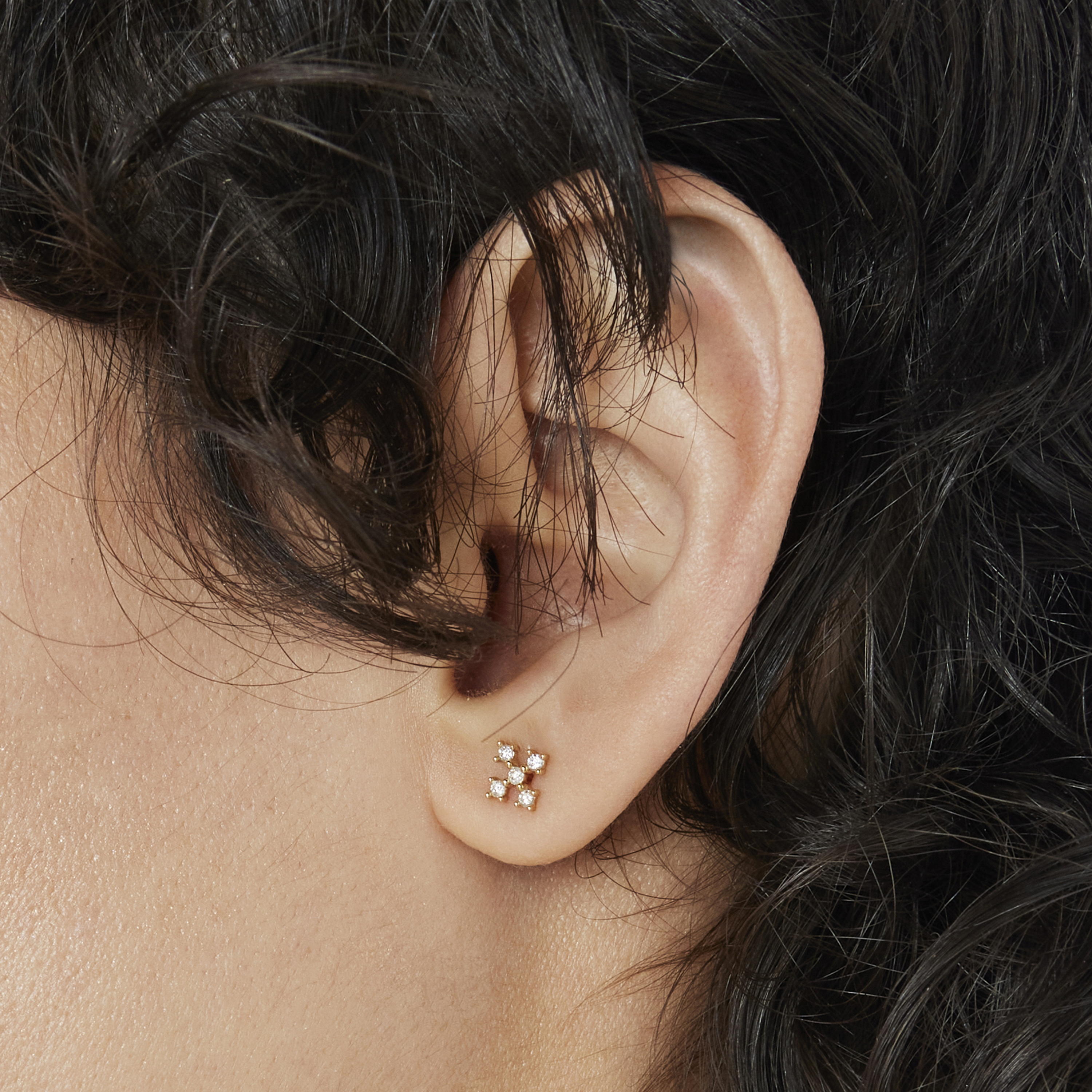 18K solid gold Cross earrings with diamonds Les Classiques