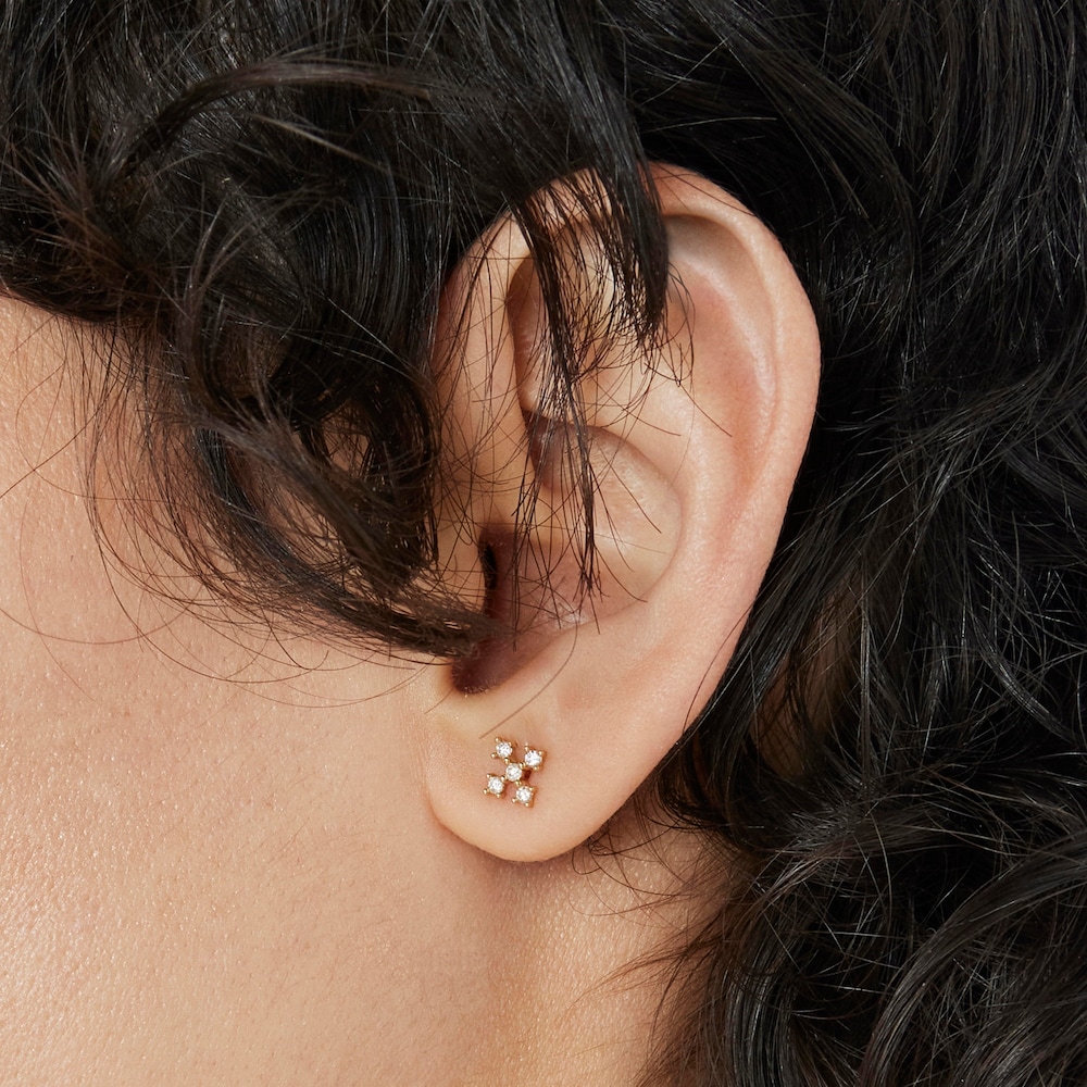 Pendientes cruz de oro y diamantes Les Classiques