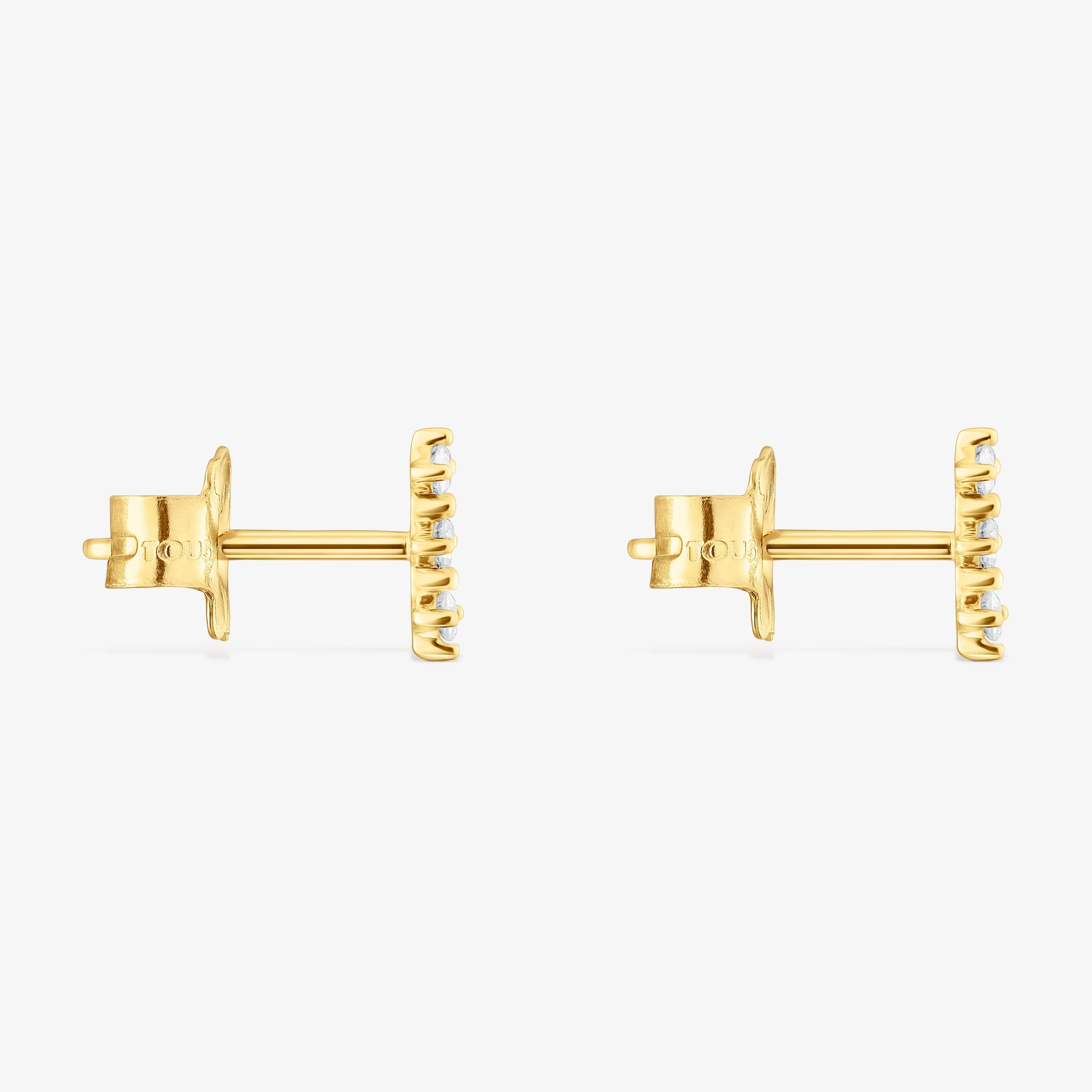 18K solid gold Strip earrings with diamonds Les Classiques