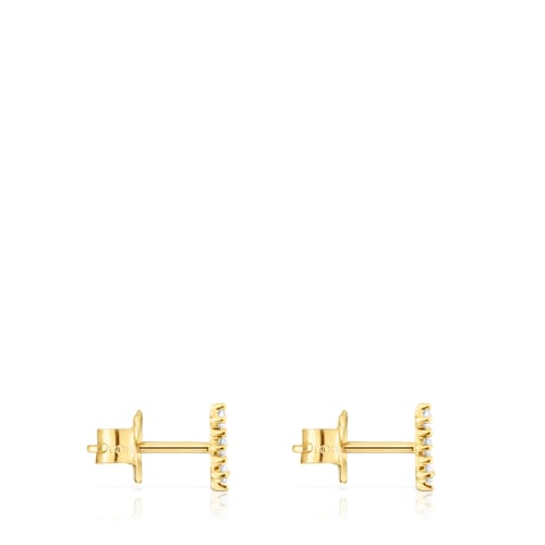 Gold Strip earrings with diamonds Les Classiques