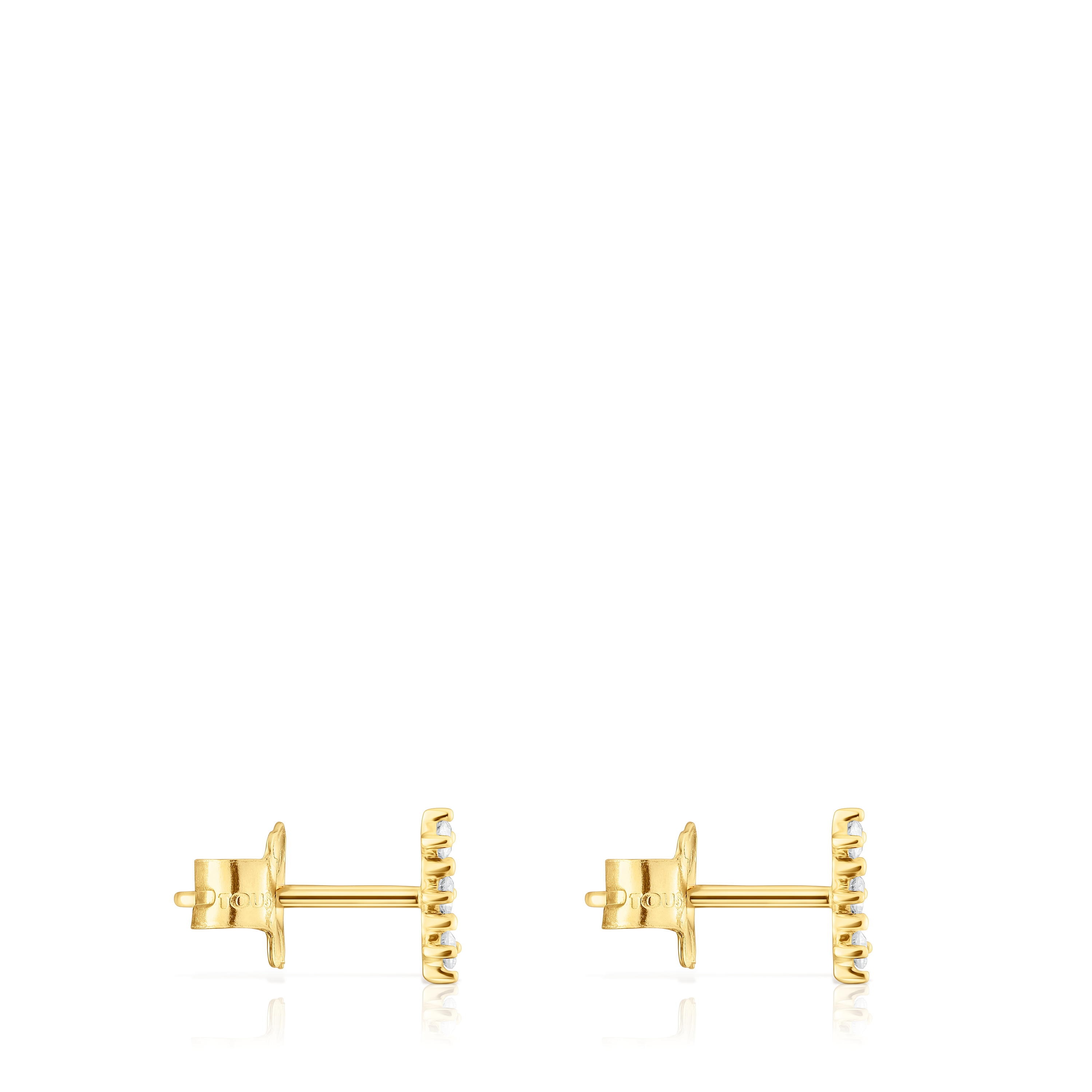 18K solid gold Strip earrings with diamonds Les Classiques