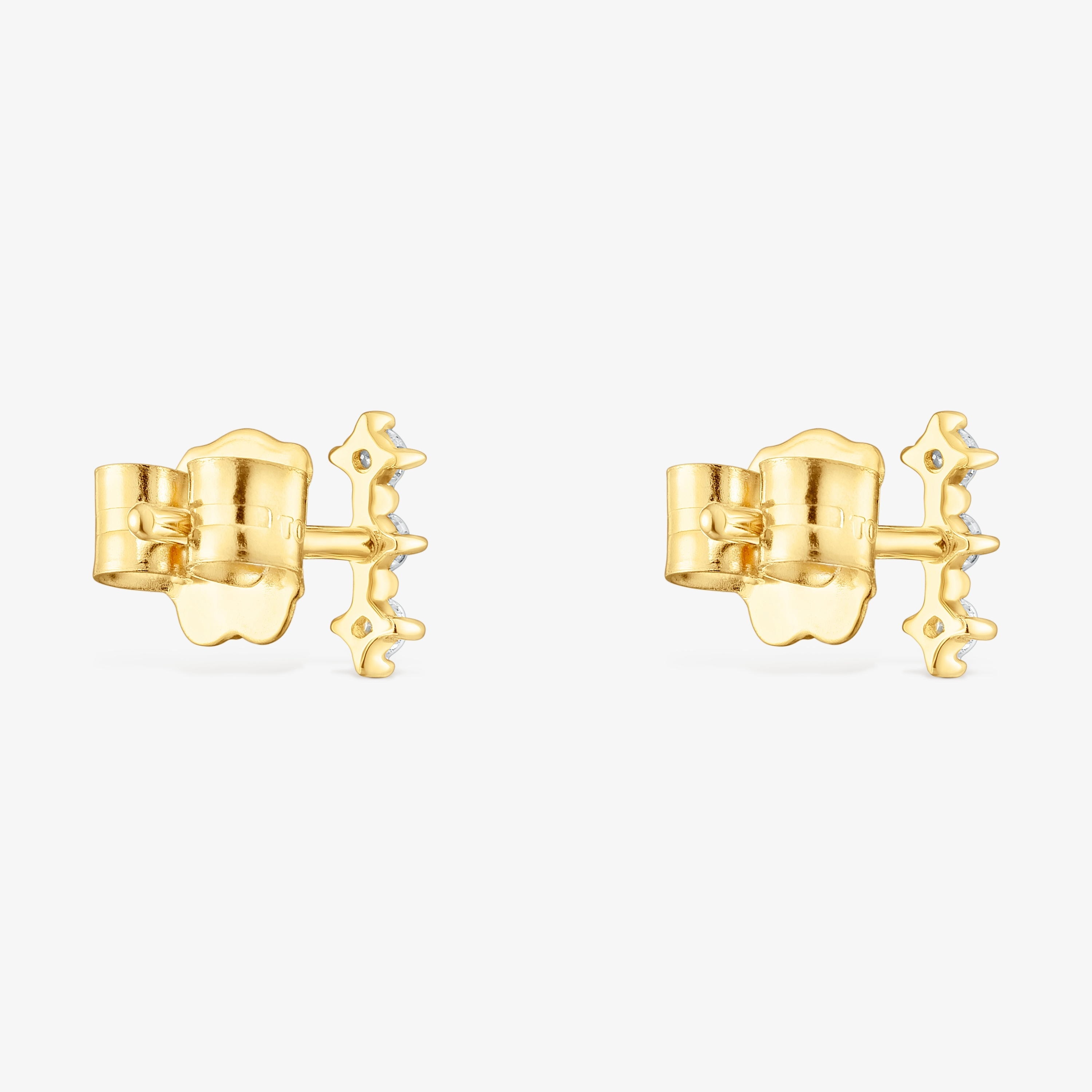 18K solid gold Strip earrings with diamonds Les Classiques