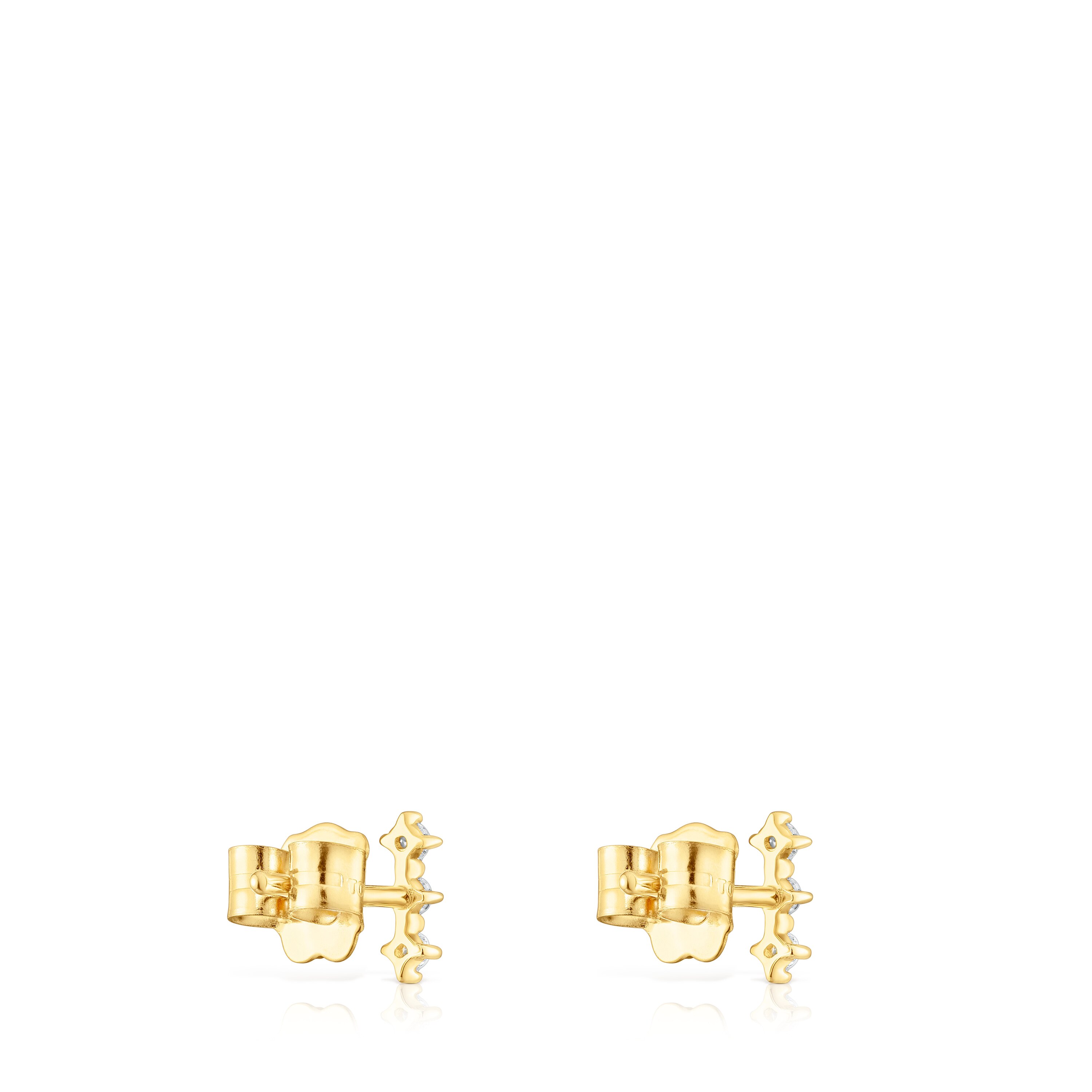 Gold Strip earrings with diamonds Les Classiques