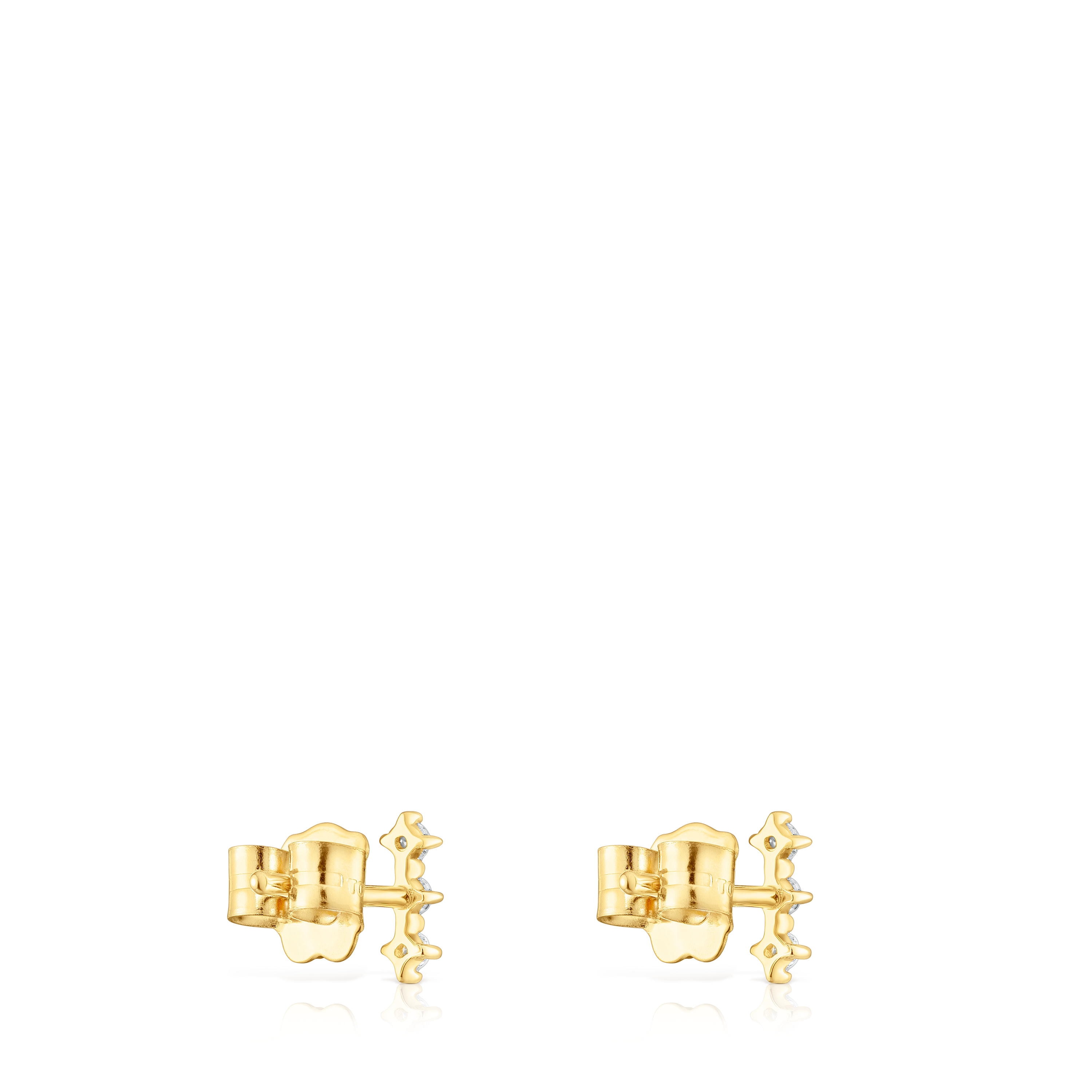 18K solid gold Strip earrings with diamonds Les Classiques