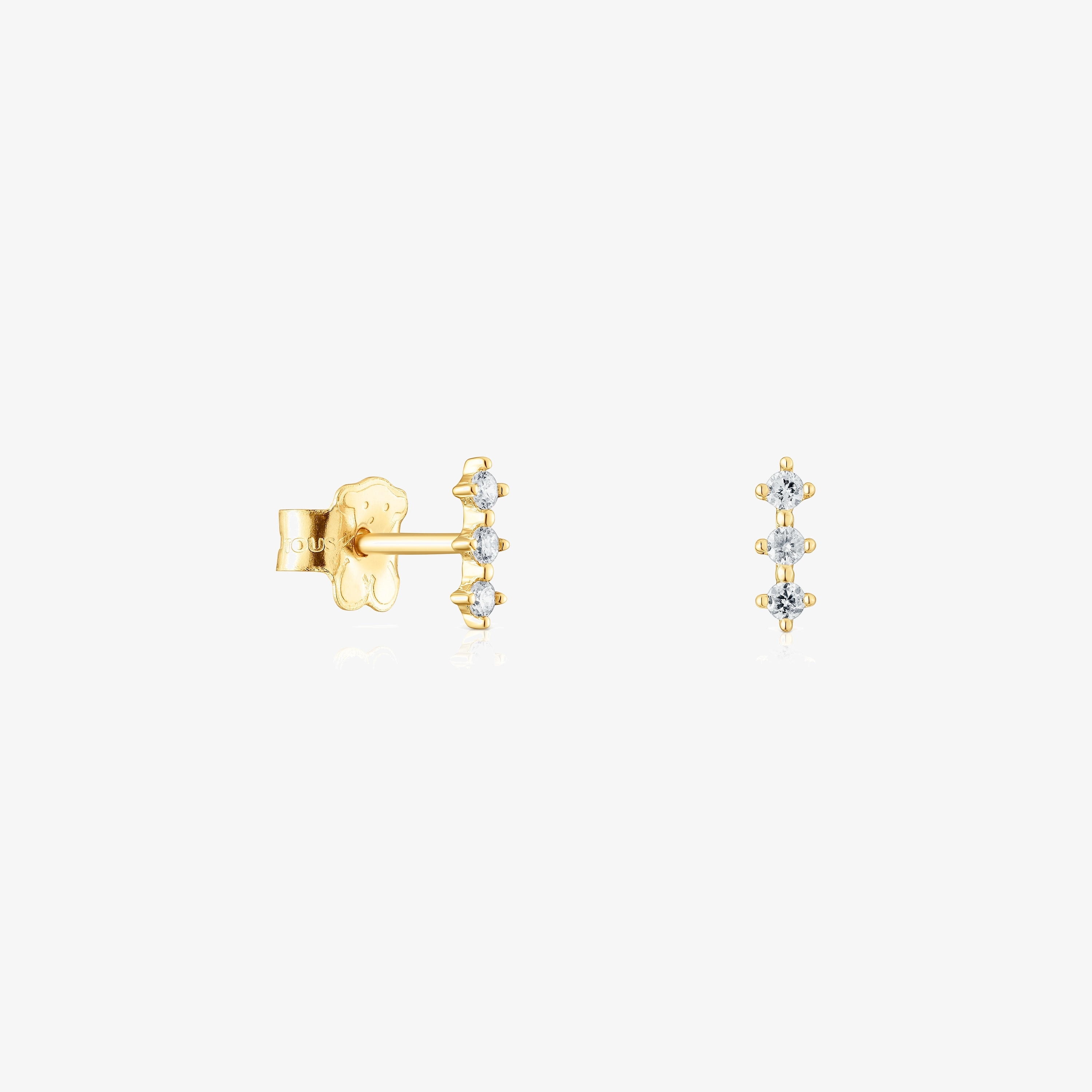 18K solid gold Strip earrings with diamonds Les Classiques