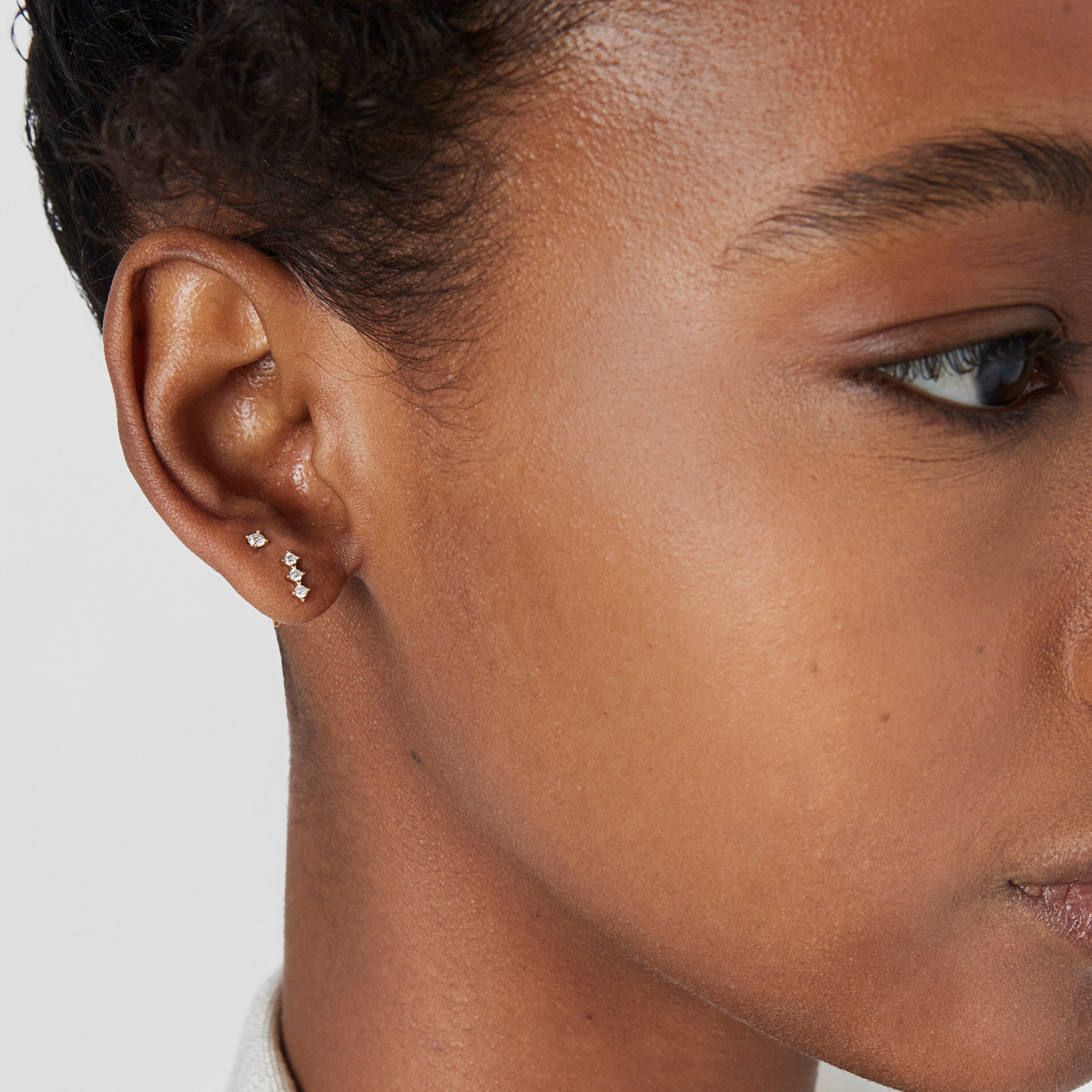 Gold Strip earrings with diamonds Les Classiques