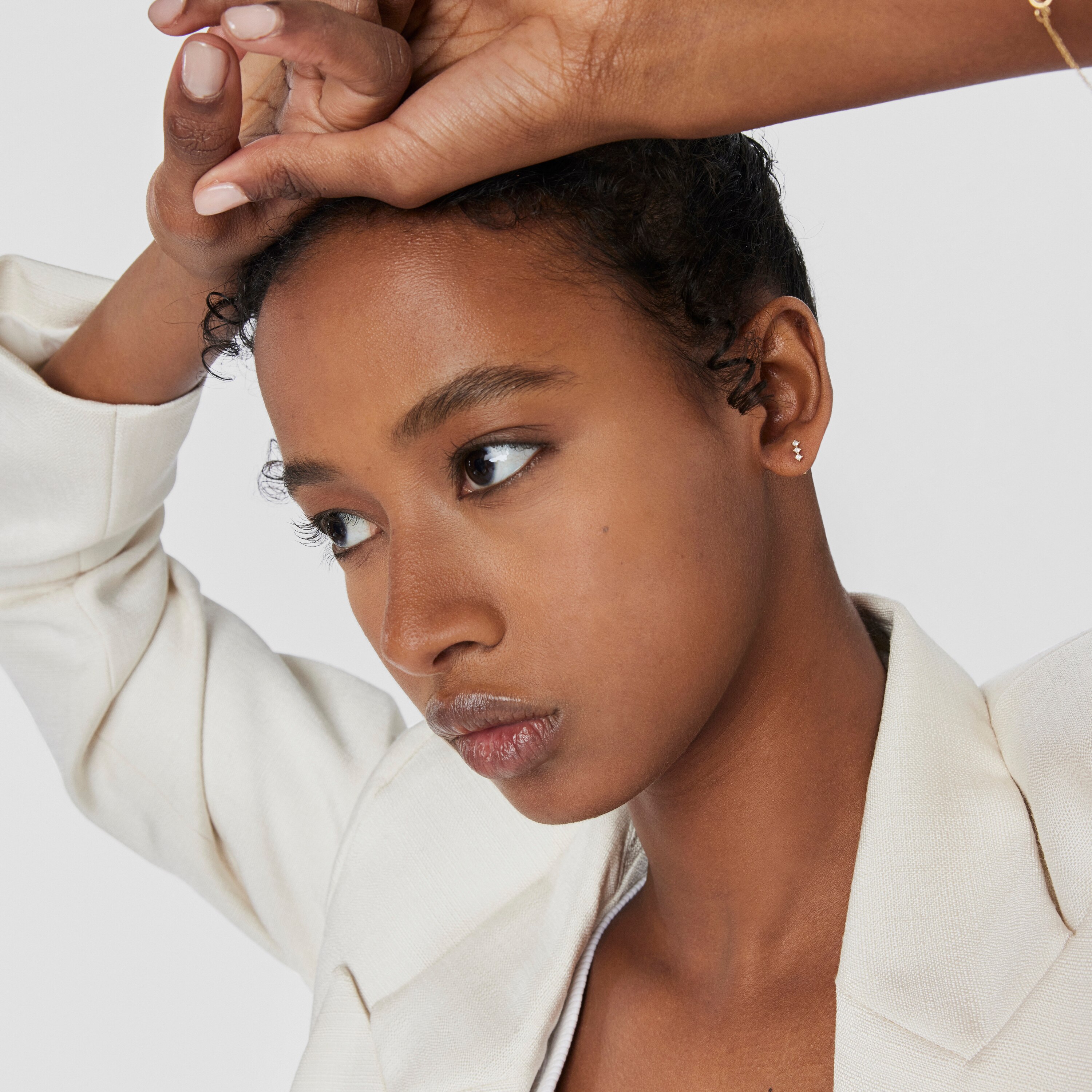 Gold Strip earrings with diamonds Les Classiques