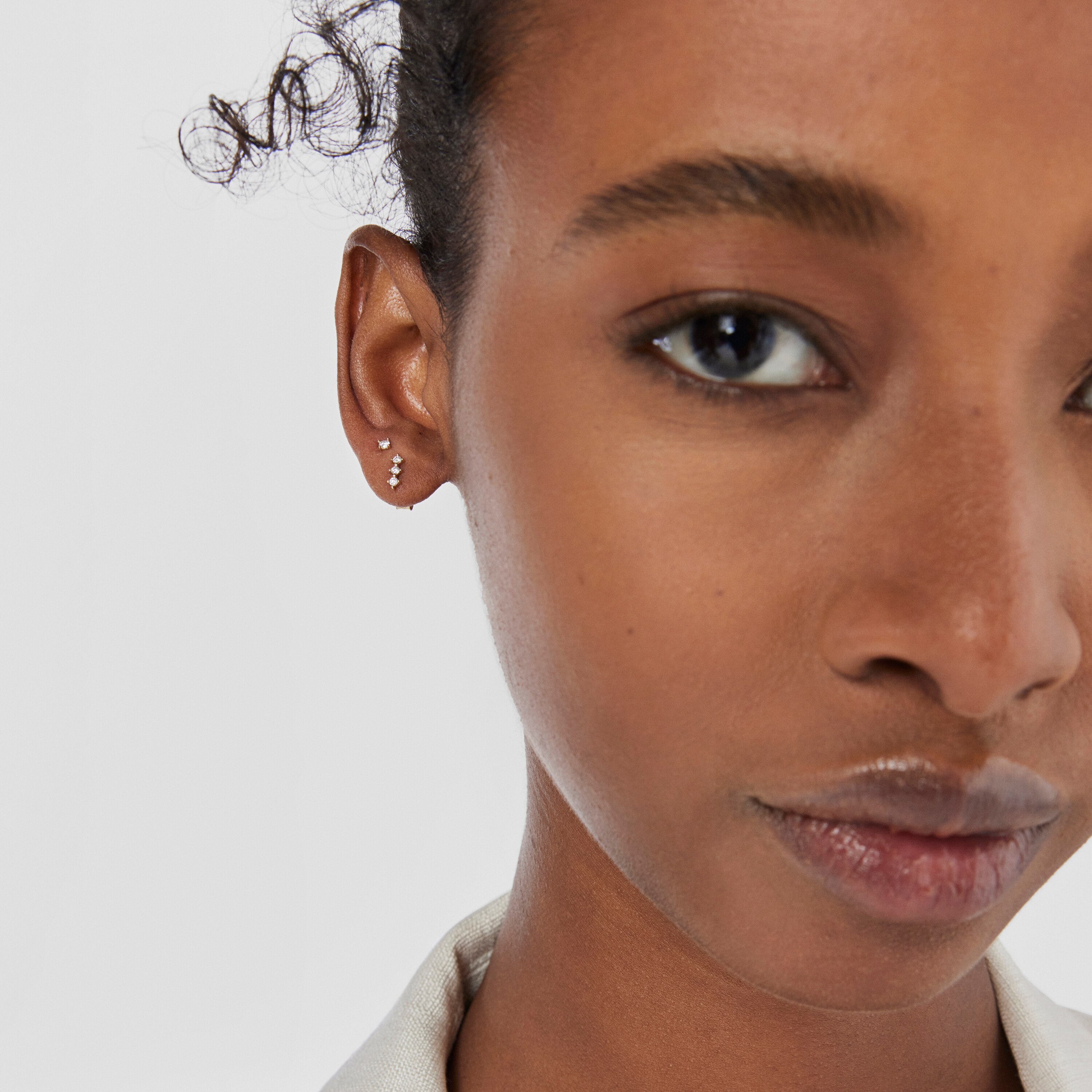 Gold Strip earrings with diamonds Les Classiques