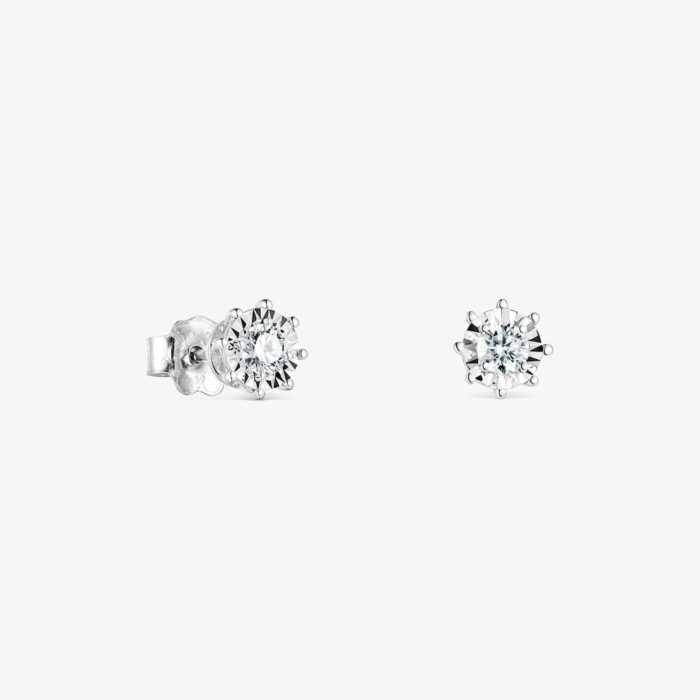 Pendientes de oro blanco y diamantes 0,21ct. Les Classiques