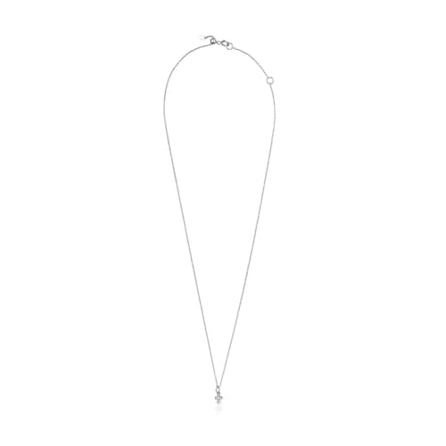 Collar cruz de oro blanco con diamantes Les Classiques