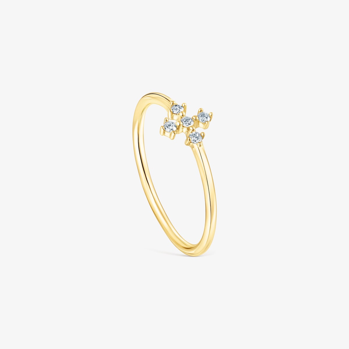Tous - Anillo Cruz De Oro Y Diamantes Les Classiques Talla 12