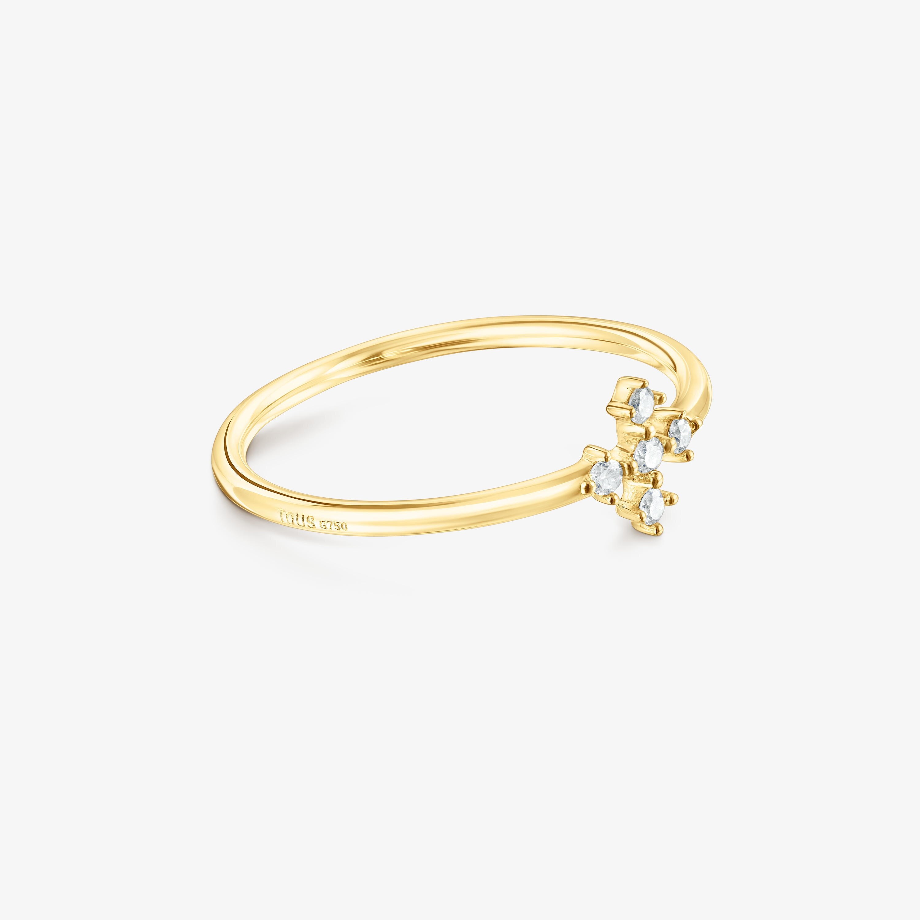 18K solid gold Cross ring with diamonds Les Classiques