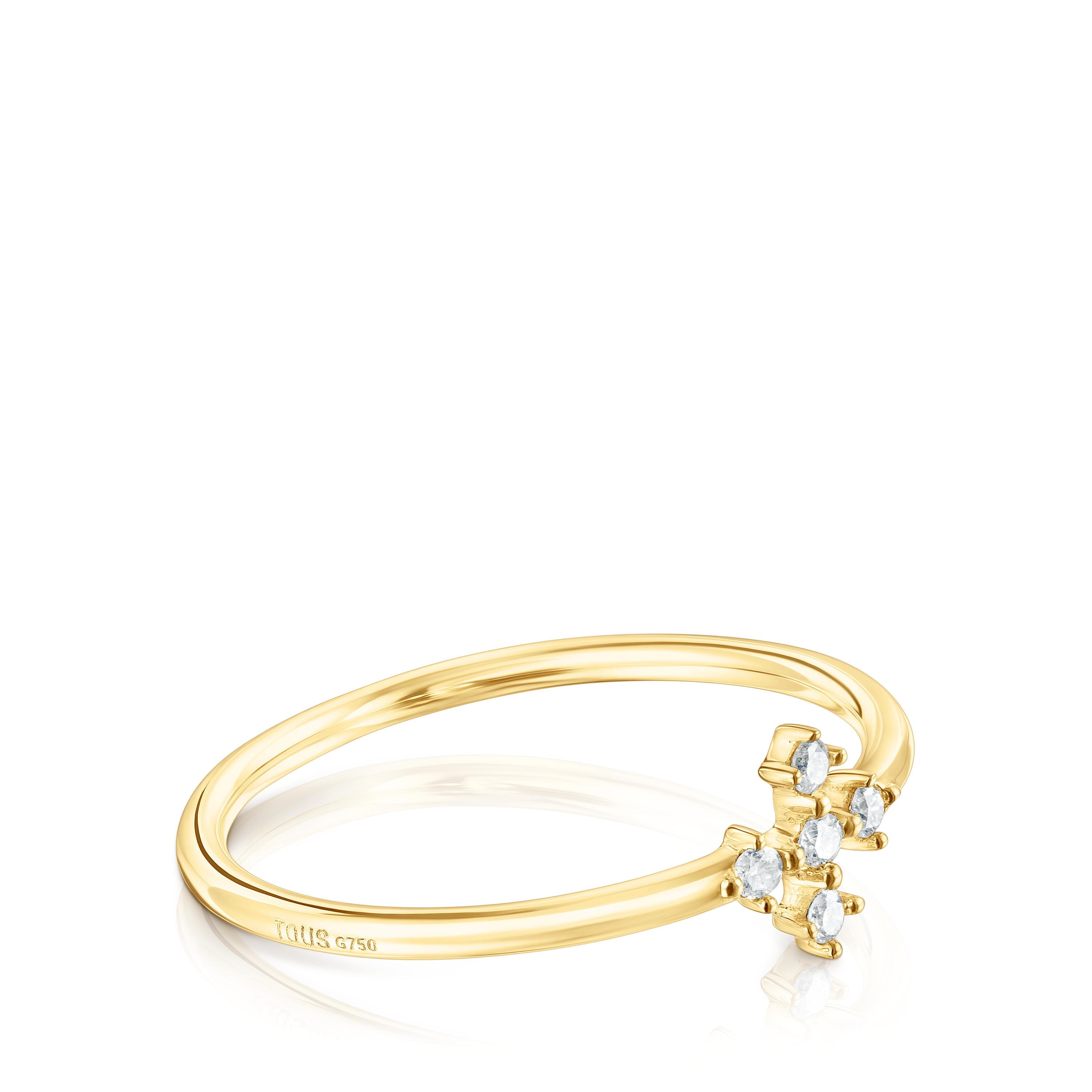 18K solid gold Cross ring with diamonds Les Classiques