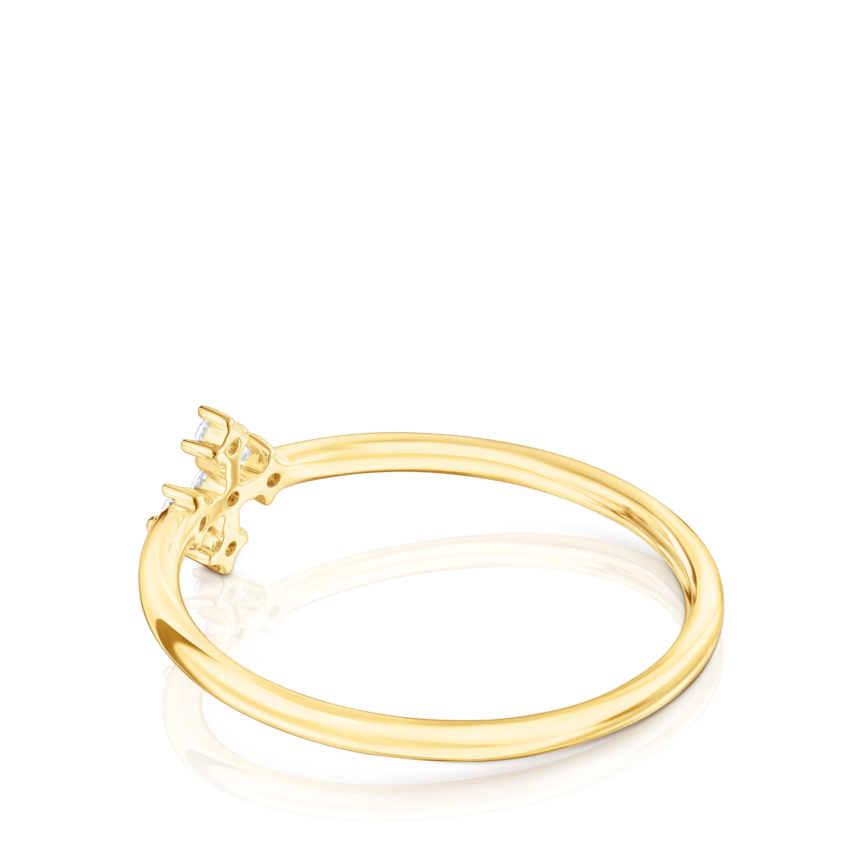 18K solid gold Cross ring with diamonds Les Classiques