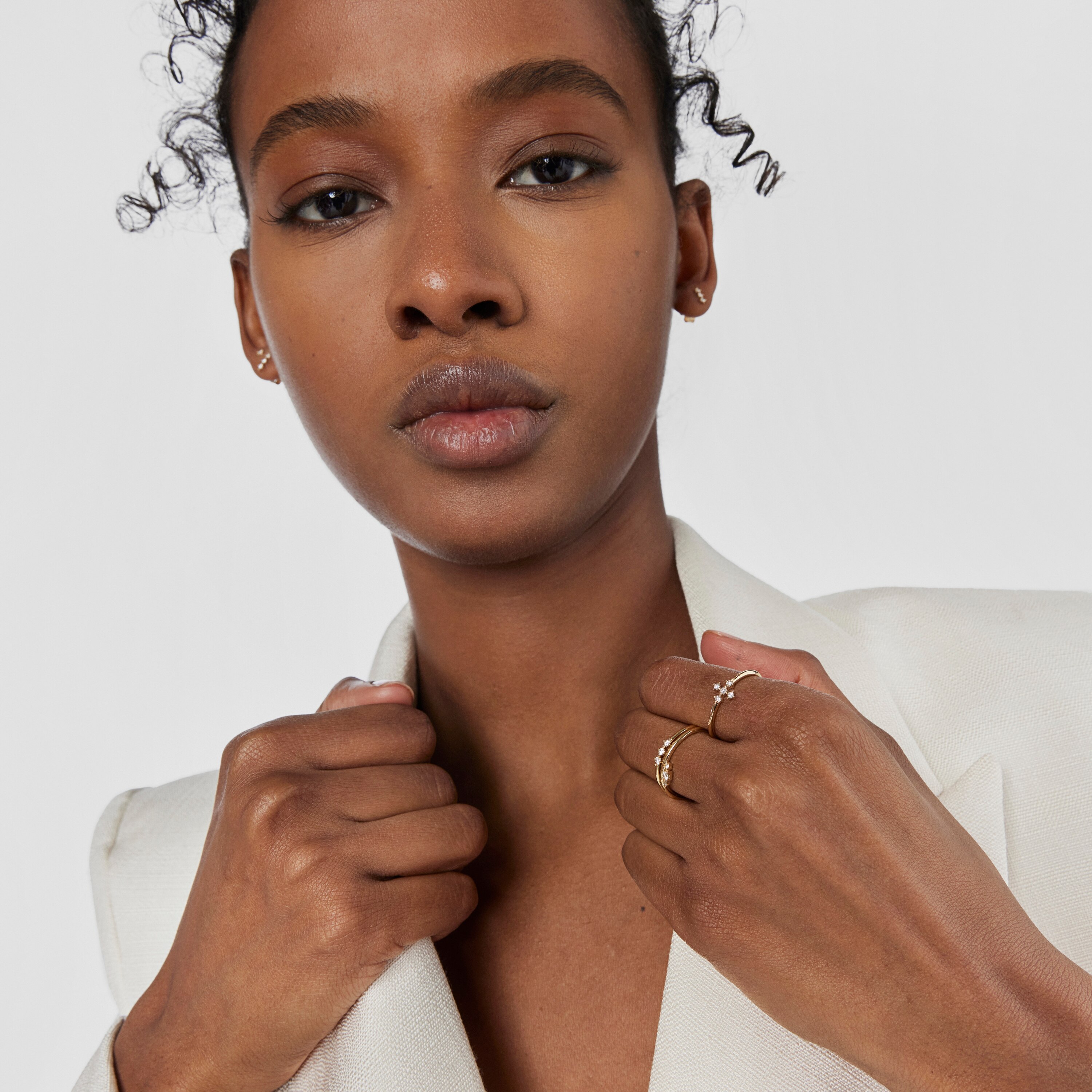 Gold Cross ring with diamonds Les Classiques